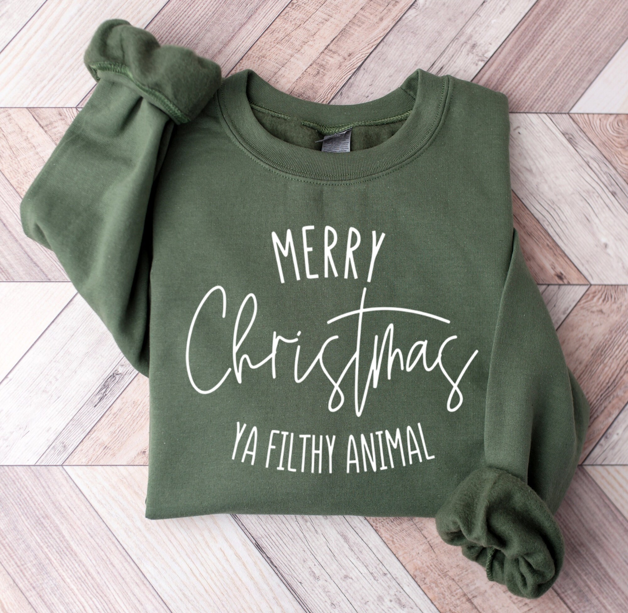 Merry Christmas Ya Filthy Animal Sweatshirt, Merry Christmas, Funny Christmas Sweatshirt, Christmas, Christmas Saying