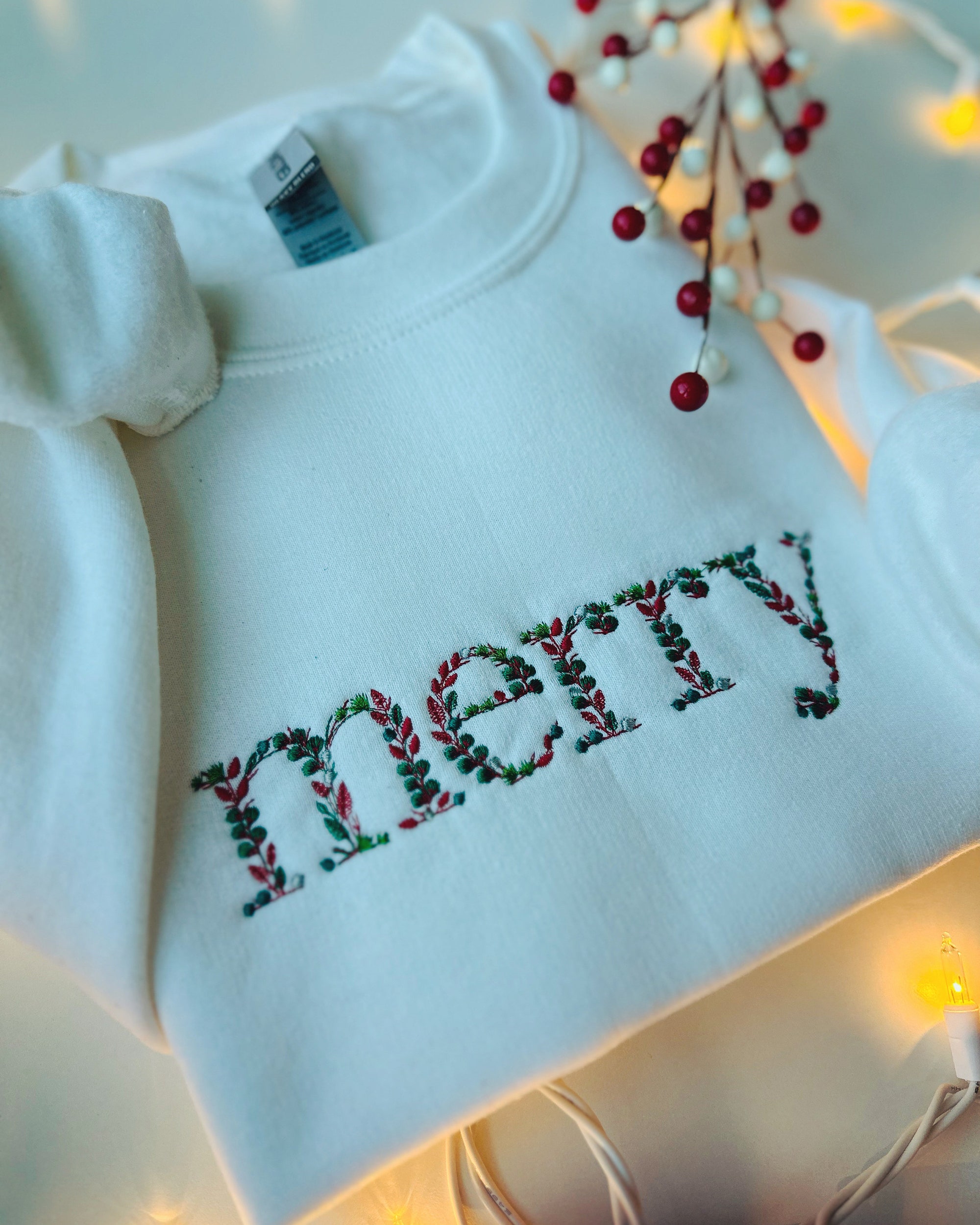 il_2000xN.5463369056_kbao-3.jpg Embroidered Floral 'Merry' Christmas Sweatshirt: Holiday Crewneck Pullover