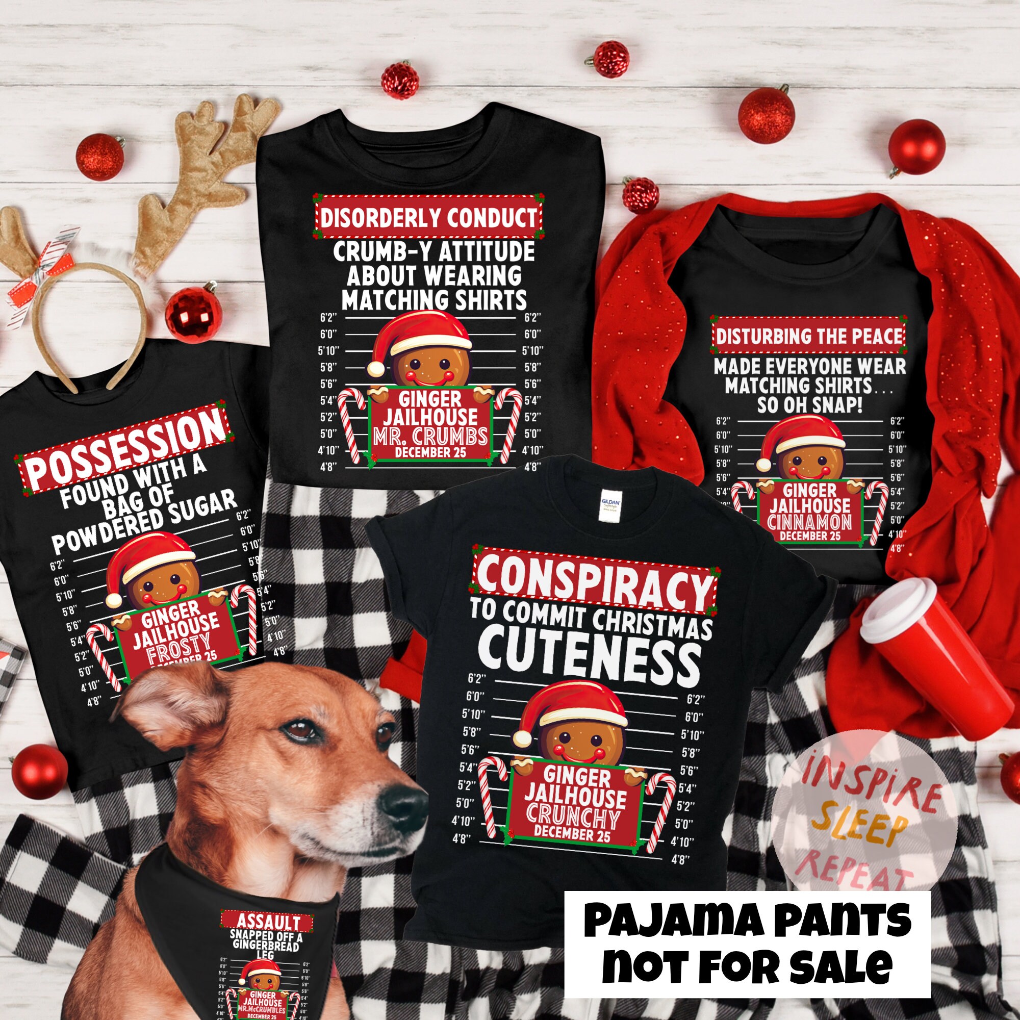 il_2000xN.5467354774_16ja-1.jpg Family Christmas Pajamas, Matching Holiday Pajamas for Family, Christmas PJs, Family Christmas Shirts, Gingerbread North Pole Correctional