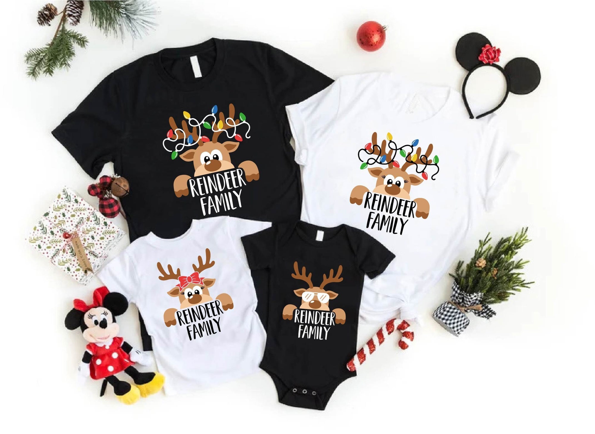 Reindeer Family Christmas Shirt, Custom Matching Family Christmas Shirts, Custom Family Christmas Shirt,  Cute Deer Shirt,Kids Holiday Shirt