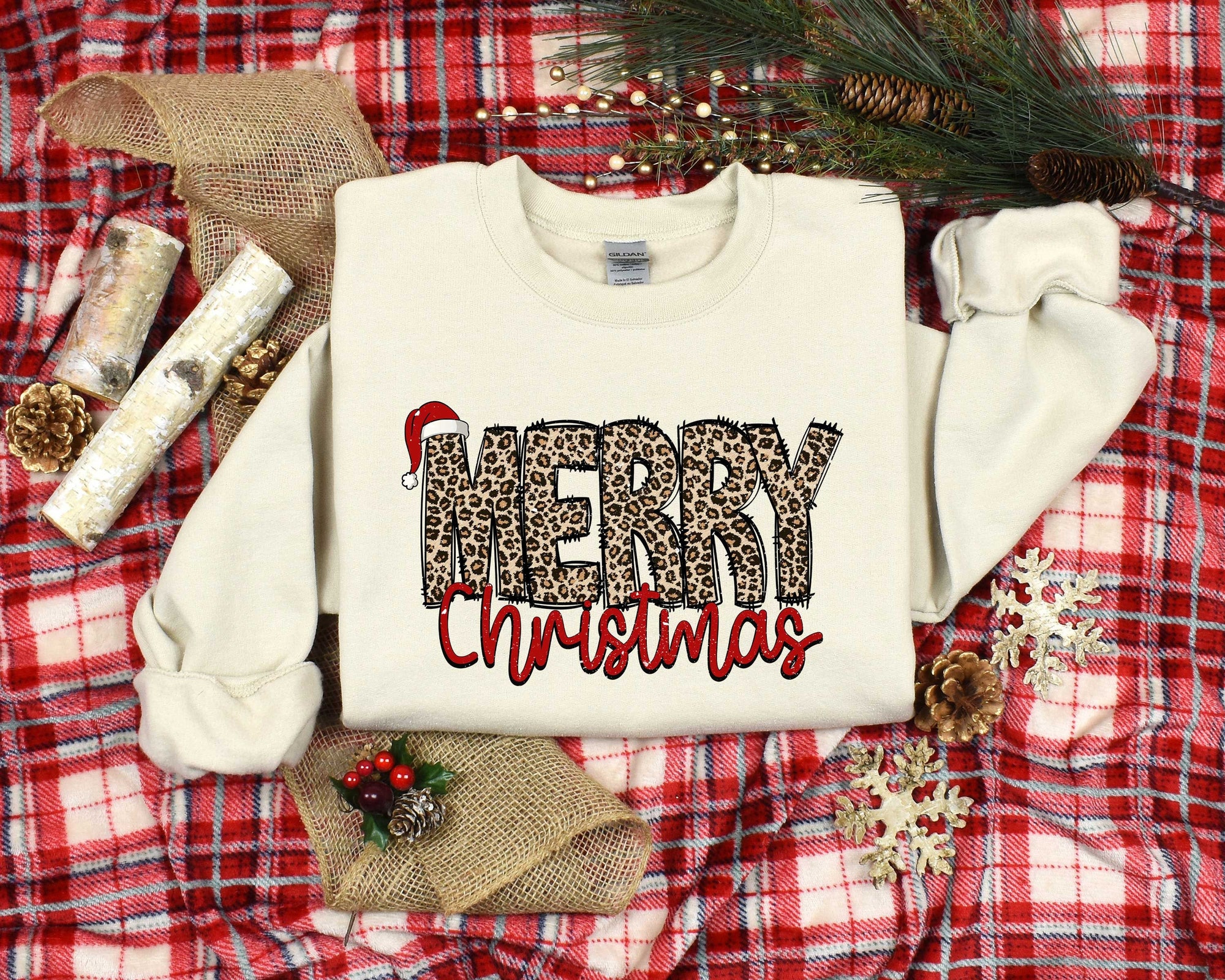Christmas Sweatshirt, Merry Christmas Sweatshirt, Christmas Leopard Patterned Shirt, Christmas Believe Shirt, Merry Bright Shirt