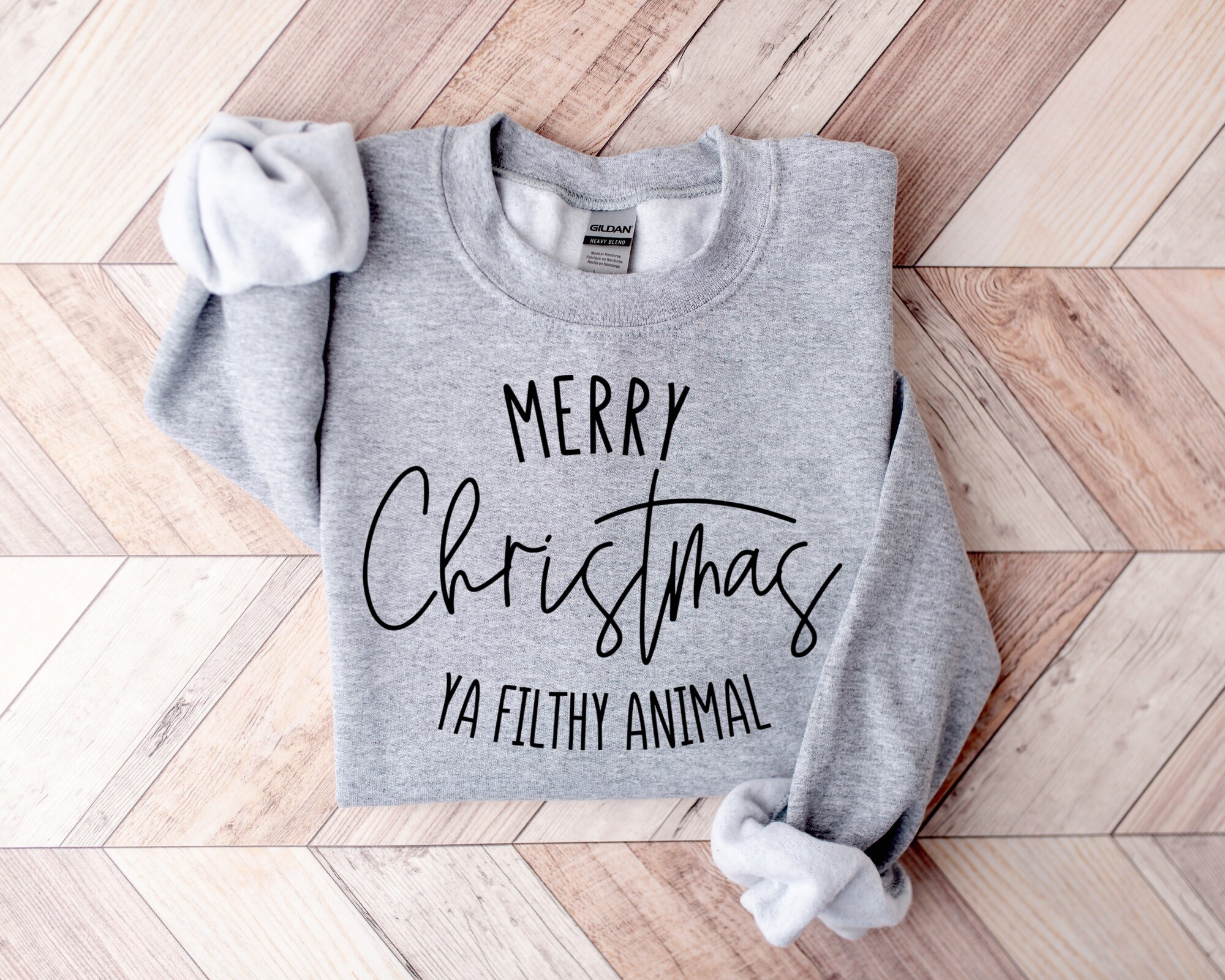 il_2000xN.5480867344_c6ay-1.jpg Merry Christmas Ya Filthy Animal Sweatshirt, Merry Christmas, Christmas, Christmas Saying, Merry Christmas, Funny Christmas Sweatshirt