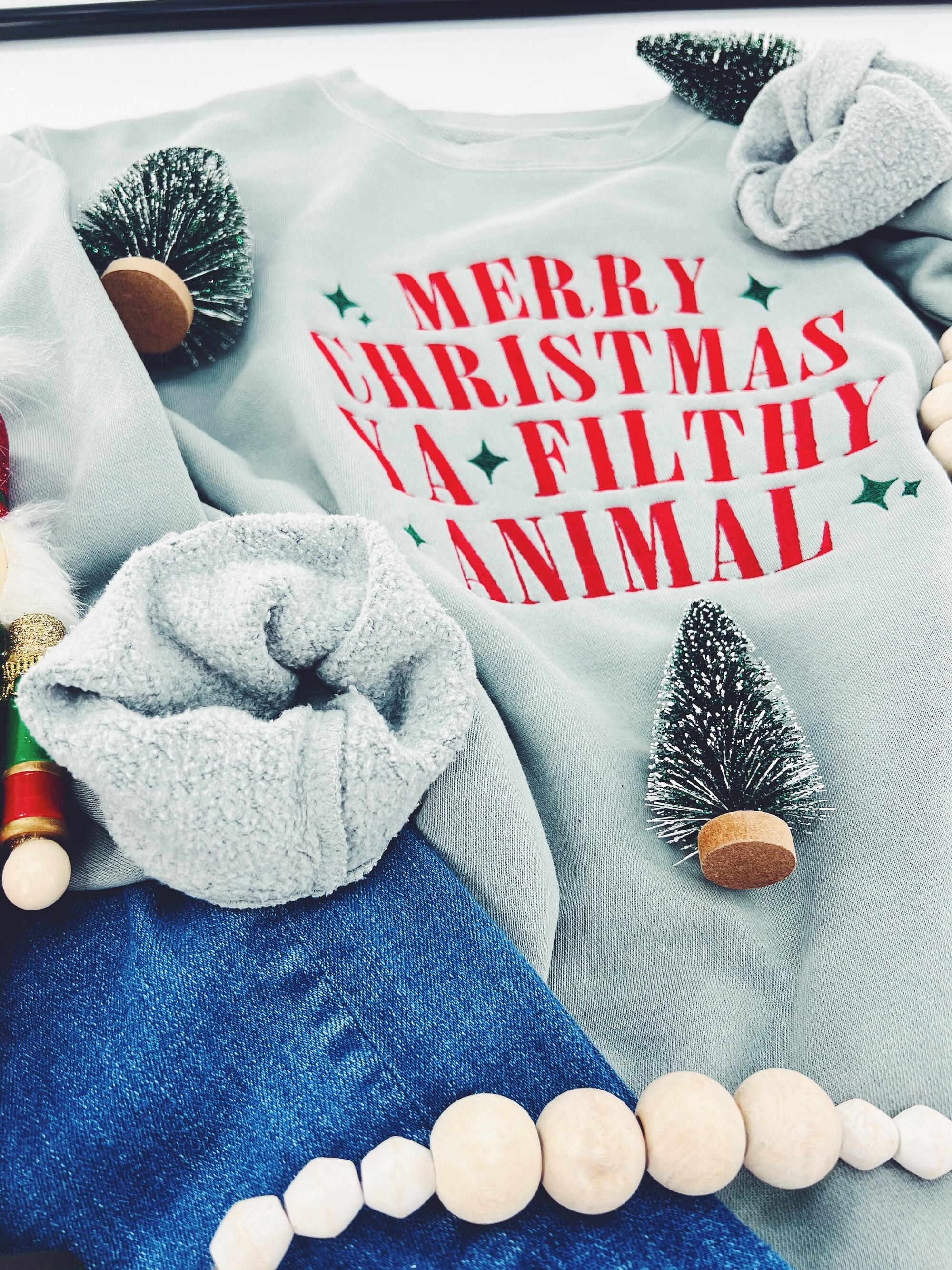 il_2000xN.5482297915_8dkb.jpg Merry Christmas Ya Filthy Animal Embroidered Christmas Crewneck Sweatshirt, Home Alone Christmas Crewneck, Kevin McCalister, Home Alone crew