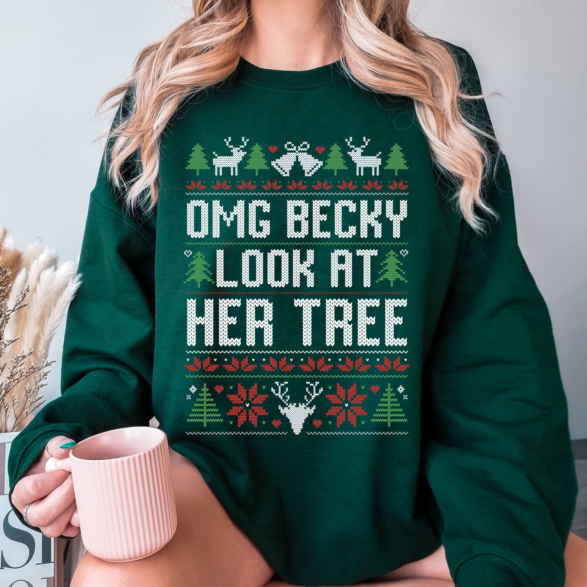 il_2000xN.5486836235_hpo8-1.jpg Omg Becky Look at Her Tree, Funny Ugly Christmas Sweater, Xmas Party Outfit, Christmas Pajamas