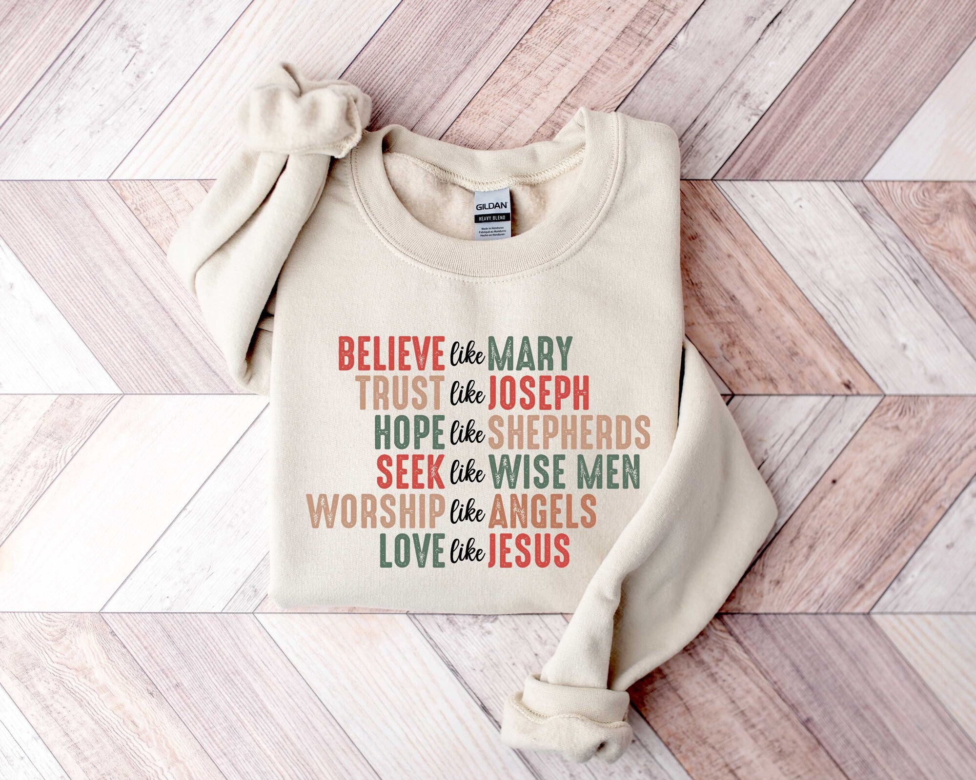 Christian Christmas Sweatshirt, Believe like Mary shirt, Christmas Faith sweatshirt, Christmas Jesus Sweatshirt,Christmas Gift For Christian