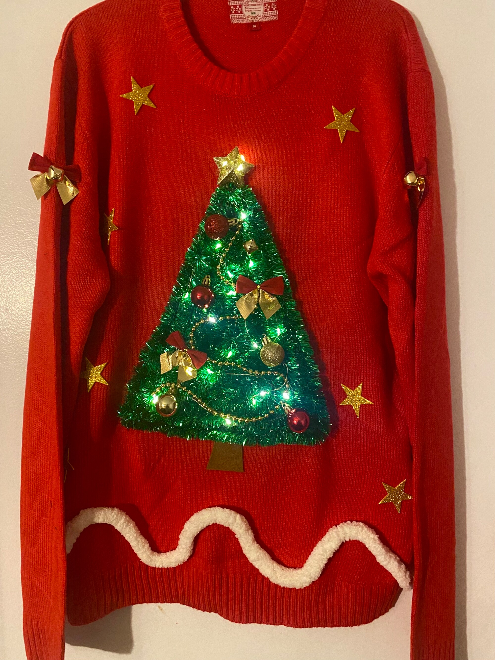 il_2000xN.5509192428_9eq1.jpg Lights Up Ugly Christmas Sweater: Handmade Red Pullover