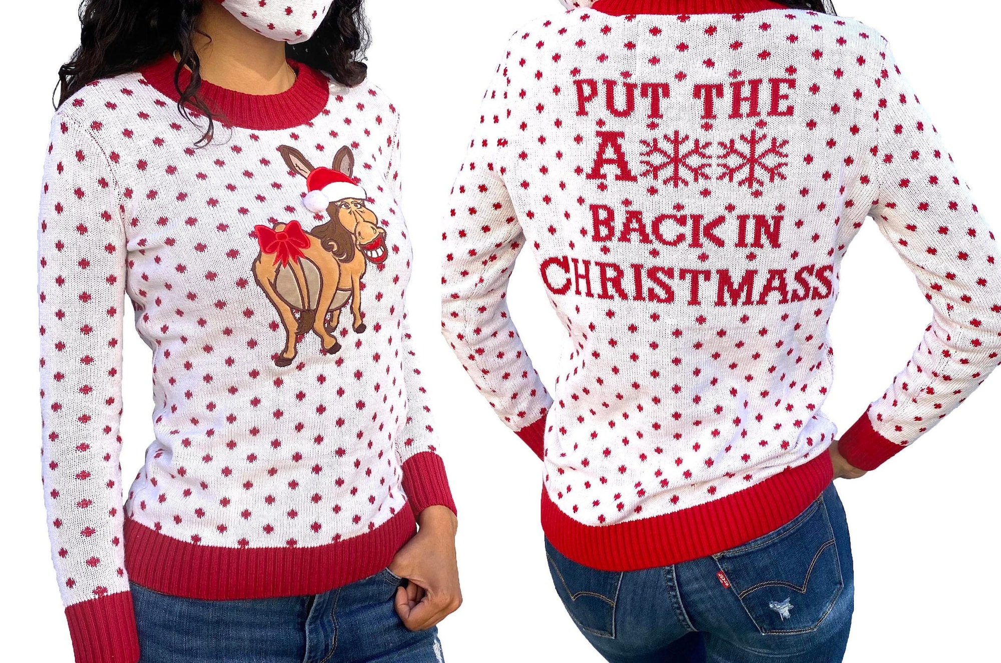 PUT the ASS BACK in Christmas!! Ugly Christmas sweater