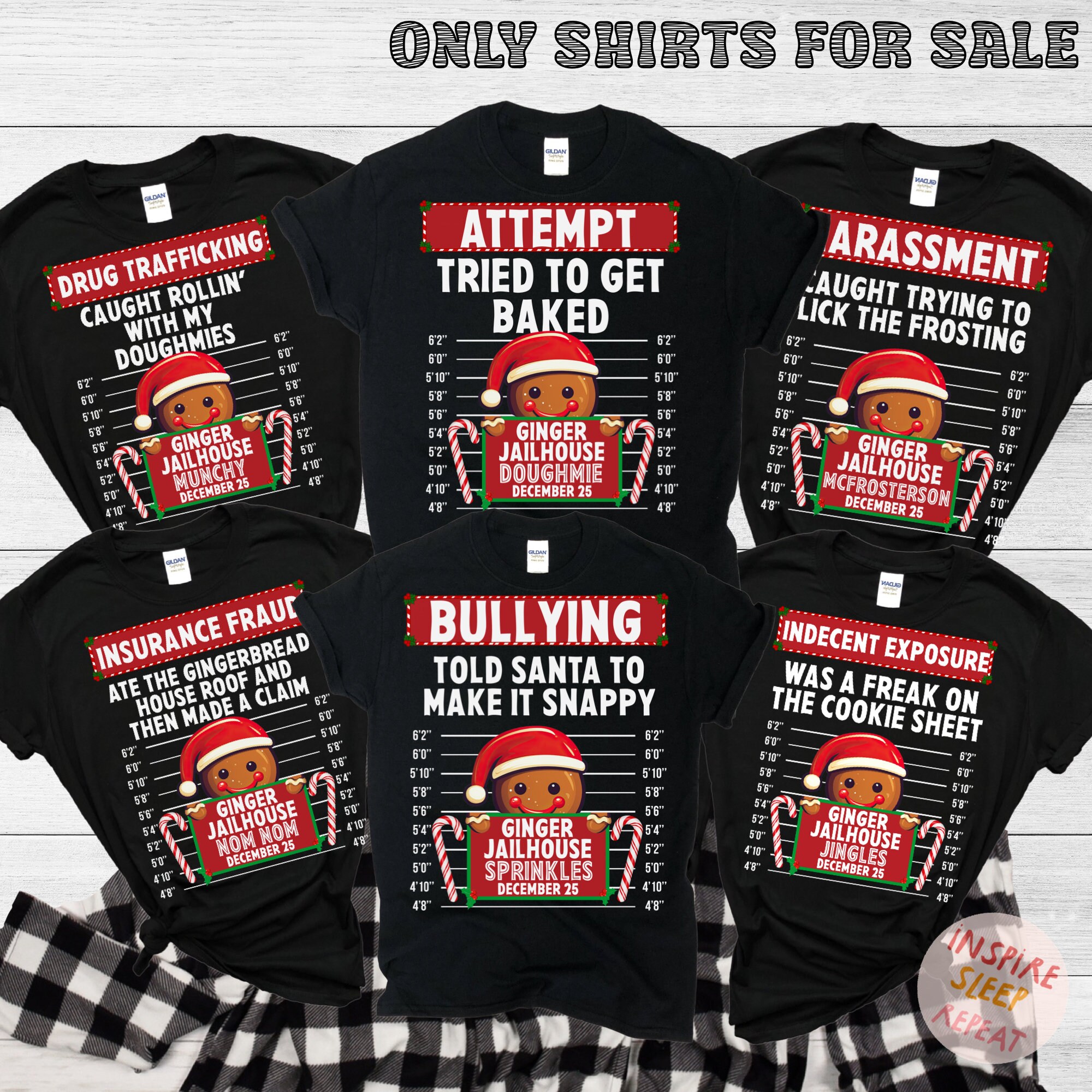 il_2000xN.5515459529_mzs6.jpg Family Christmas Pajamas, Matching Holiday Pajamas for Family, Christmas PJs, Family Christmas Shirts, Gingerbread North Pole Correctional