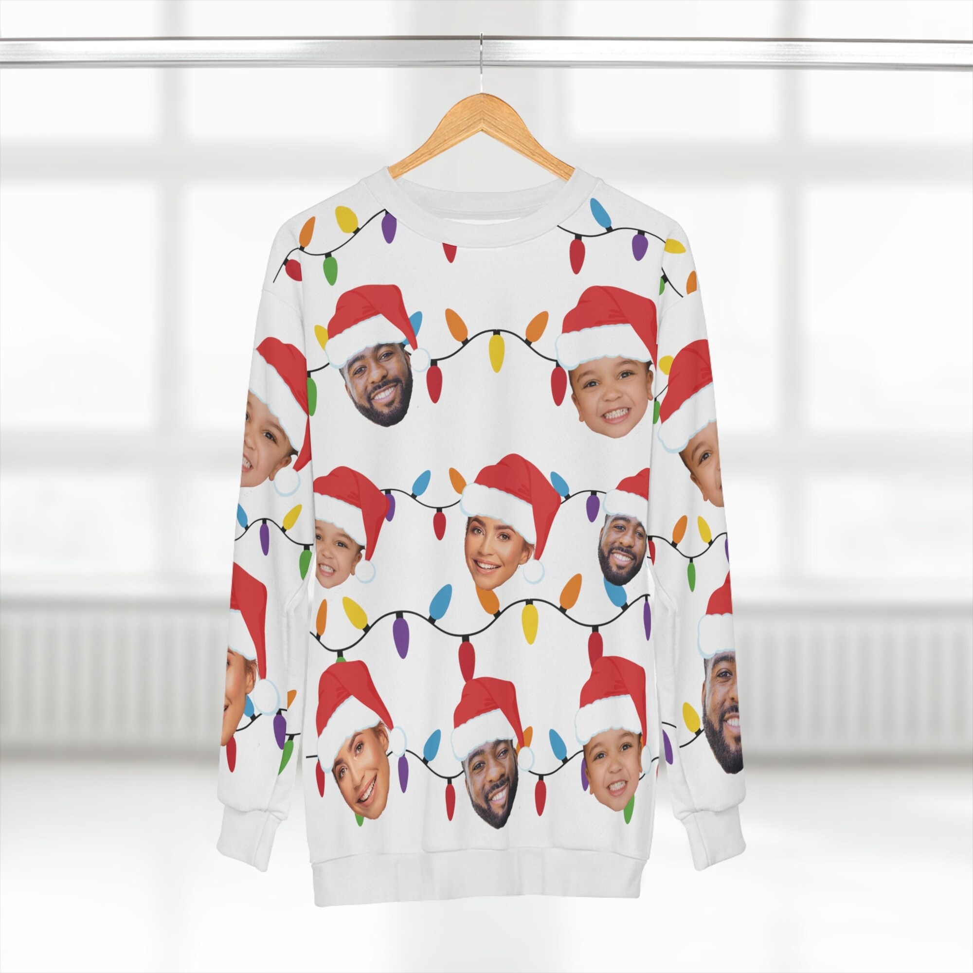 il_2000xN.5534138683_i3id-1.jpg Custom Face Christmas Sweatshirt, Personalized Family Photo Ugly Christmas Sweatshirt, Ugly Christmas Pattern, Christmas Gift, Xmas