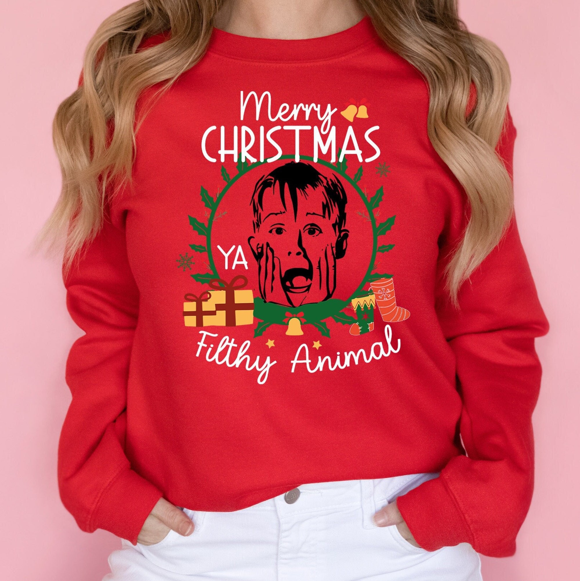 il_2000xN.5540360706_jjch.jpg Ya Filthy Animal Sweatshirt: Home Alone Merry Christmas Kevin Gift