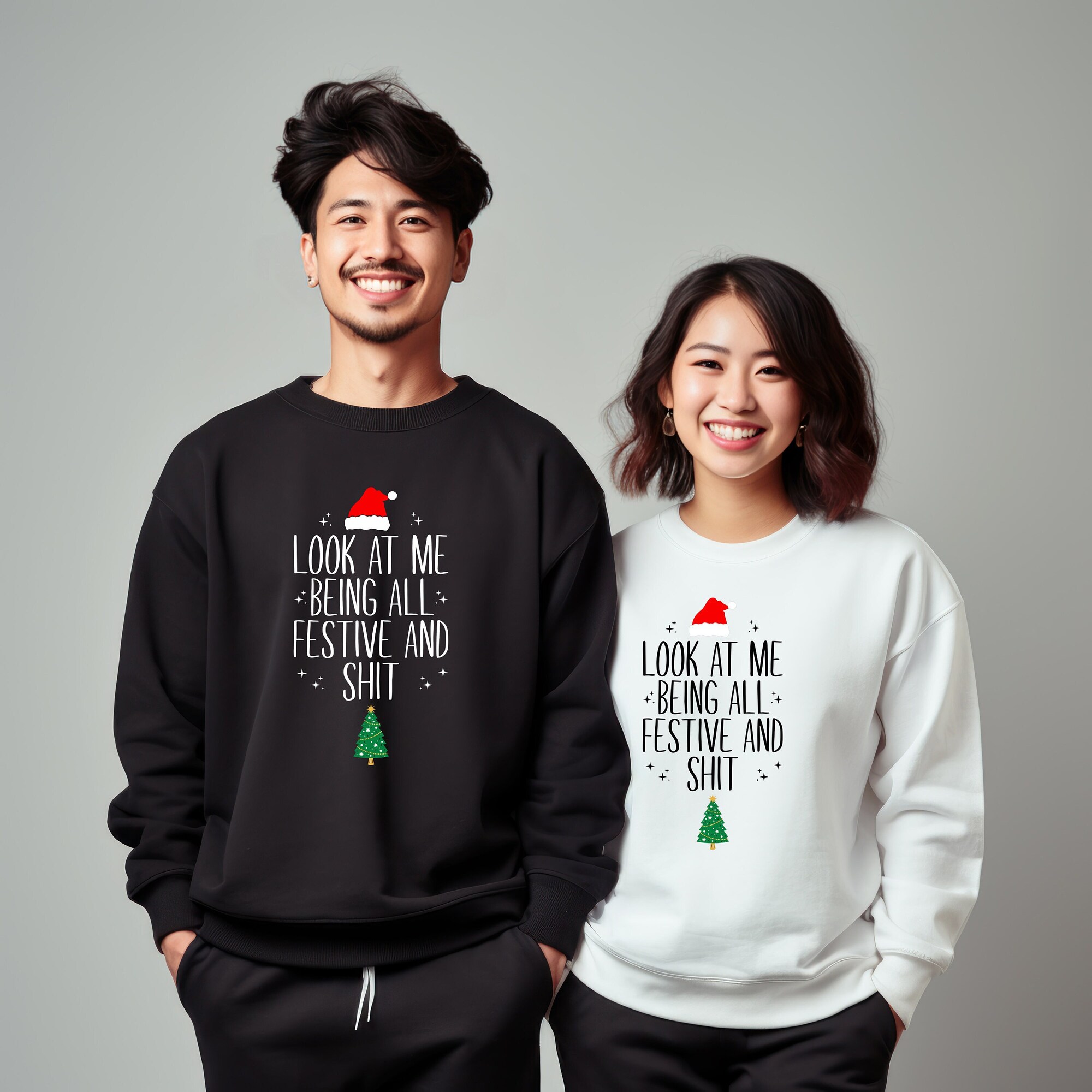 il_2000xN.5542757021_nh0g-1.jpg Look At Me Being All Festive Humor Christmas Sweatshirt, Sarcastic Holiday Shirt, Funny Christmas T-Shirts, Christmas Tree Tee