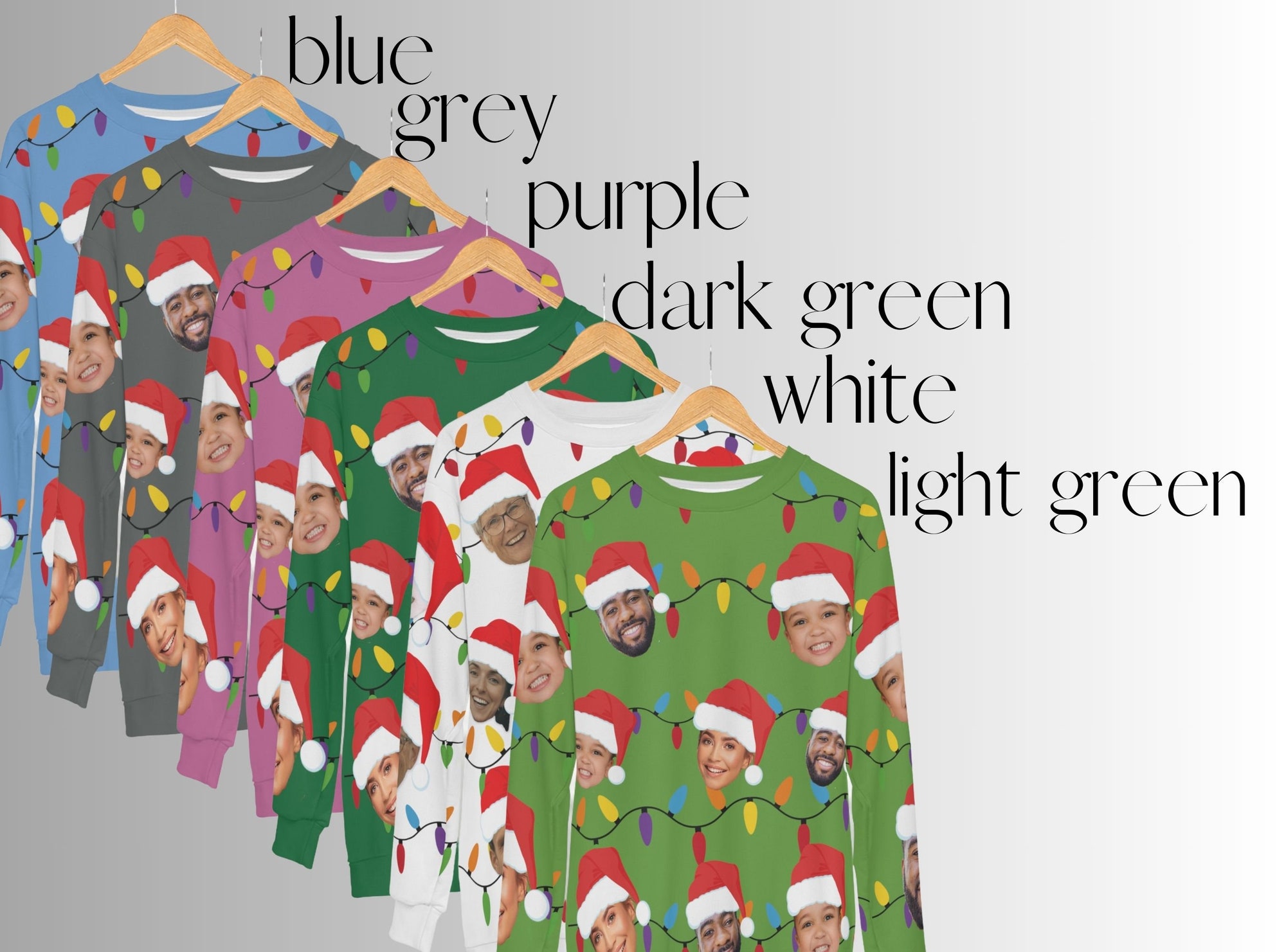 il_2000xN.5546756459_tlky.jpg Custom Face Christmas Sweatshirt, Personalized Family Photo Ugly Christmas Sweatshirt, Ugly Christmas Pattern, Christmas Gift, Xmas