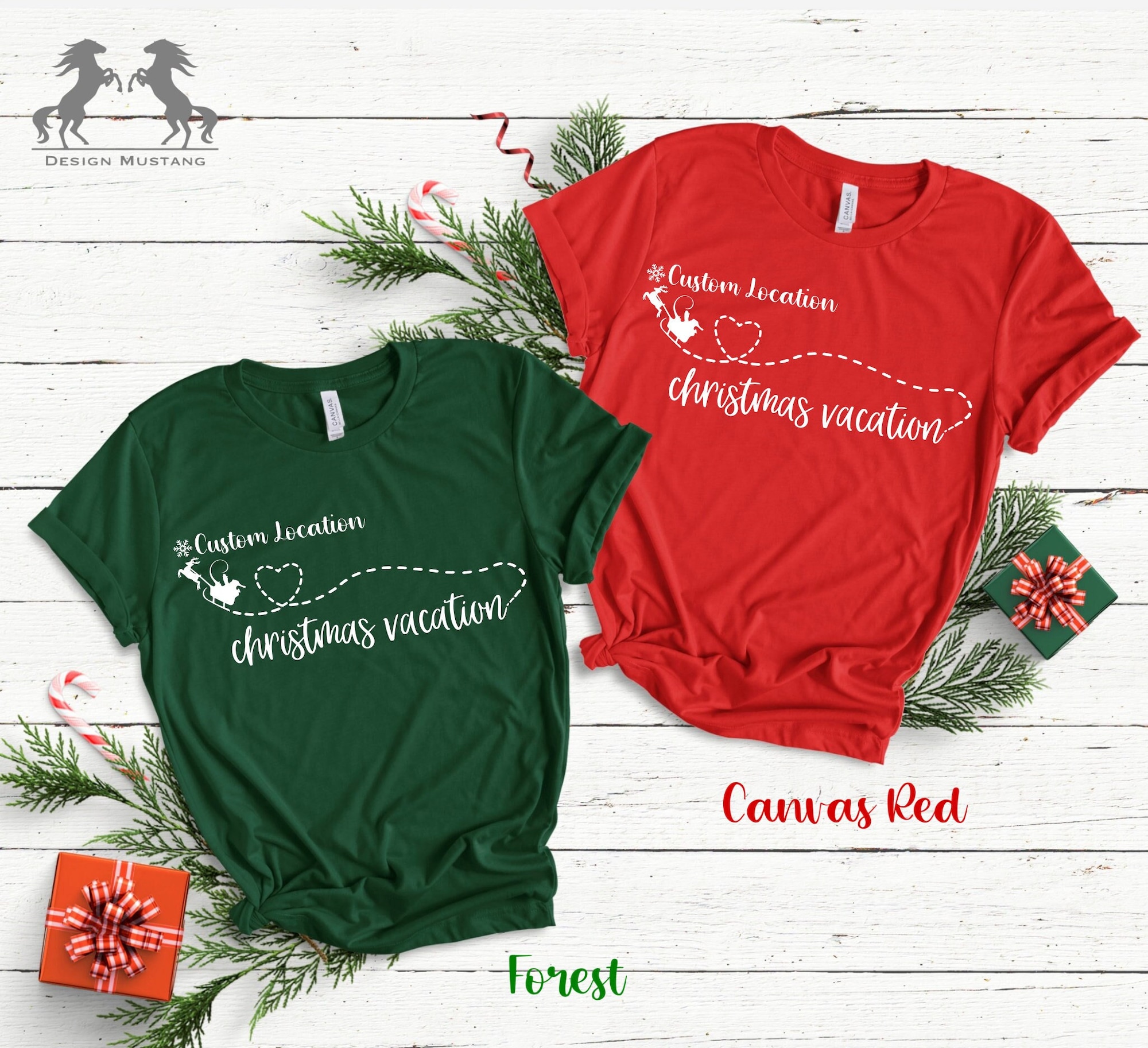Personalized Christmas Vacation Shirt, Custom Text Destination, Christmas Santa Shirt, Christmas Girls Trip,Christmas Travel,Family Vacation