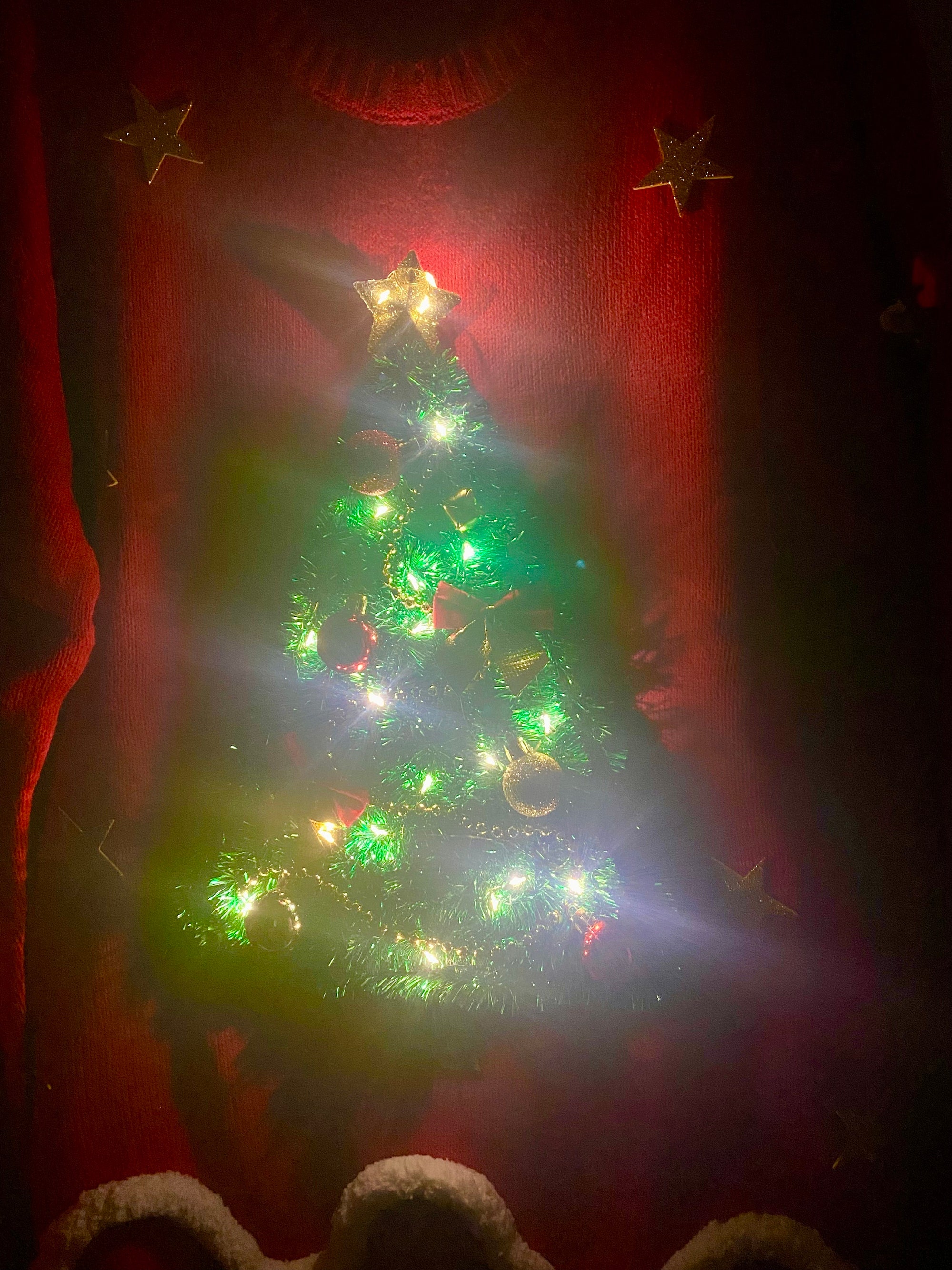 il_2000xN.5557309217_3lph.jpg Lights Up Ugly Christmas Sweater: Handmade Red Pullover