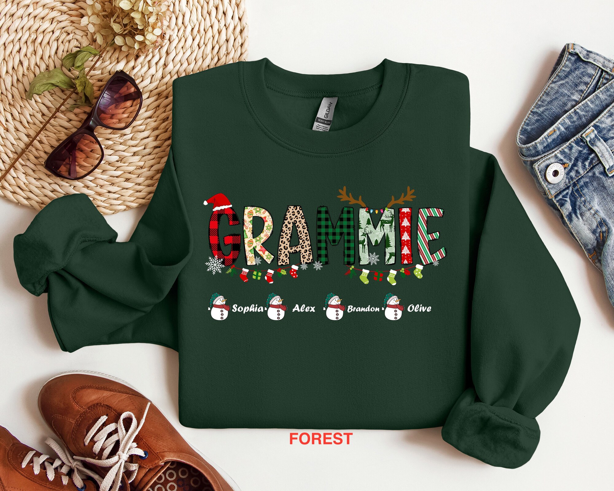 Grammie Sweatshirt, Christmas Grammie Shirt, Gift For Grammie, Custom Grandkids Name Shirt, Custom Grammie Sweatshirt, Christmas Shirt