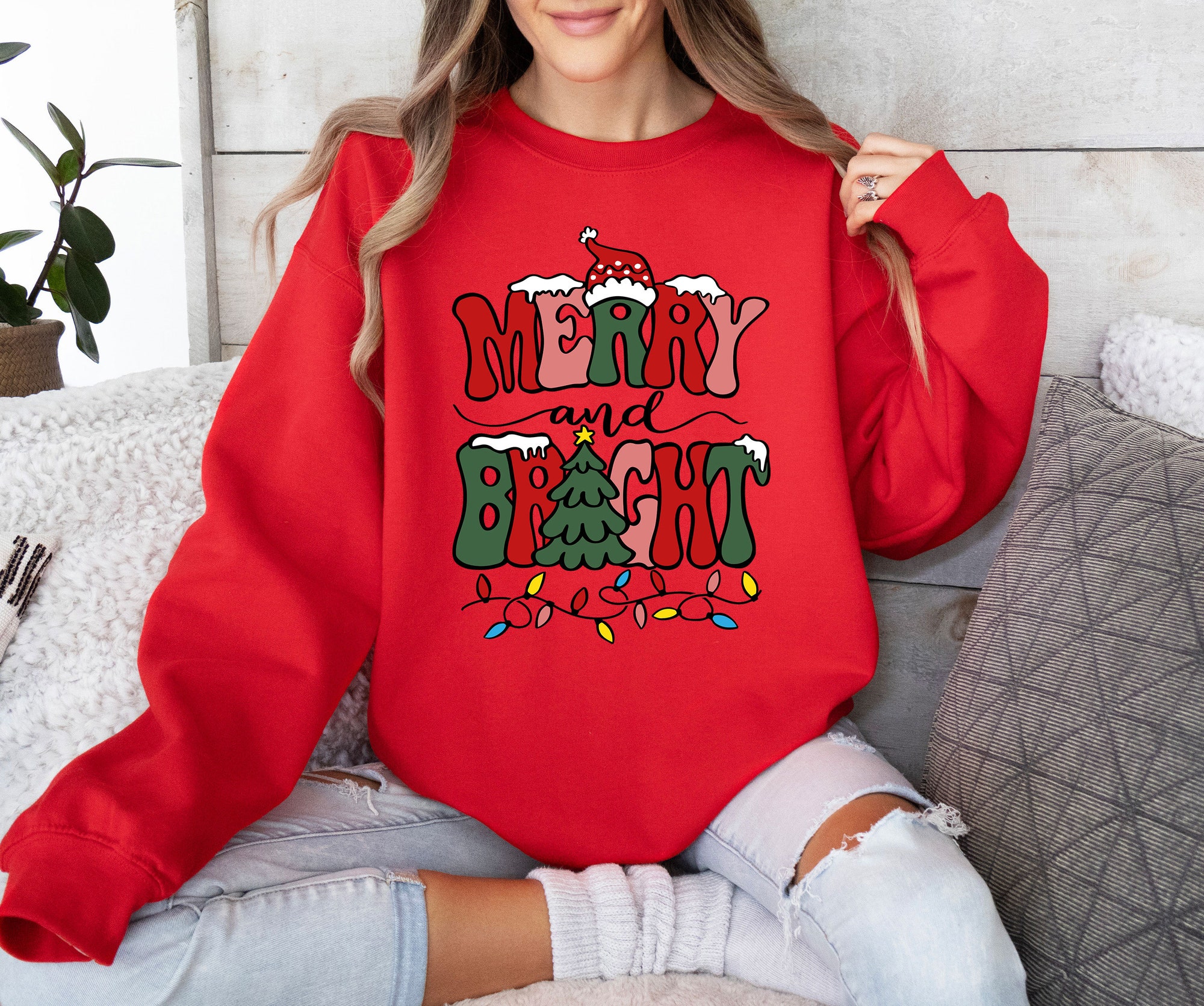 il_2000xN.5561852710_pws8-2.jpg Merry and Bright Sweatshirt, Christmas Sweatshirts for Women, Merry Christmas Hoodie, Christmas Shirts, Family Christmas Sweatshirt