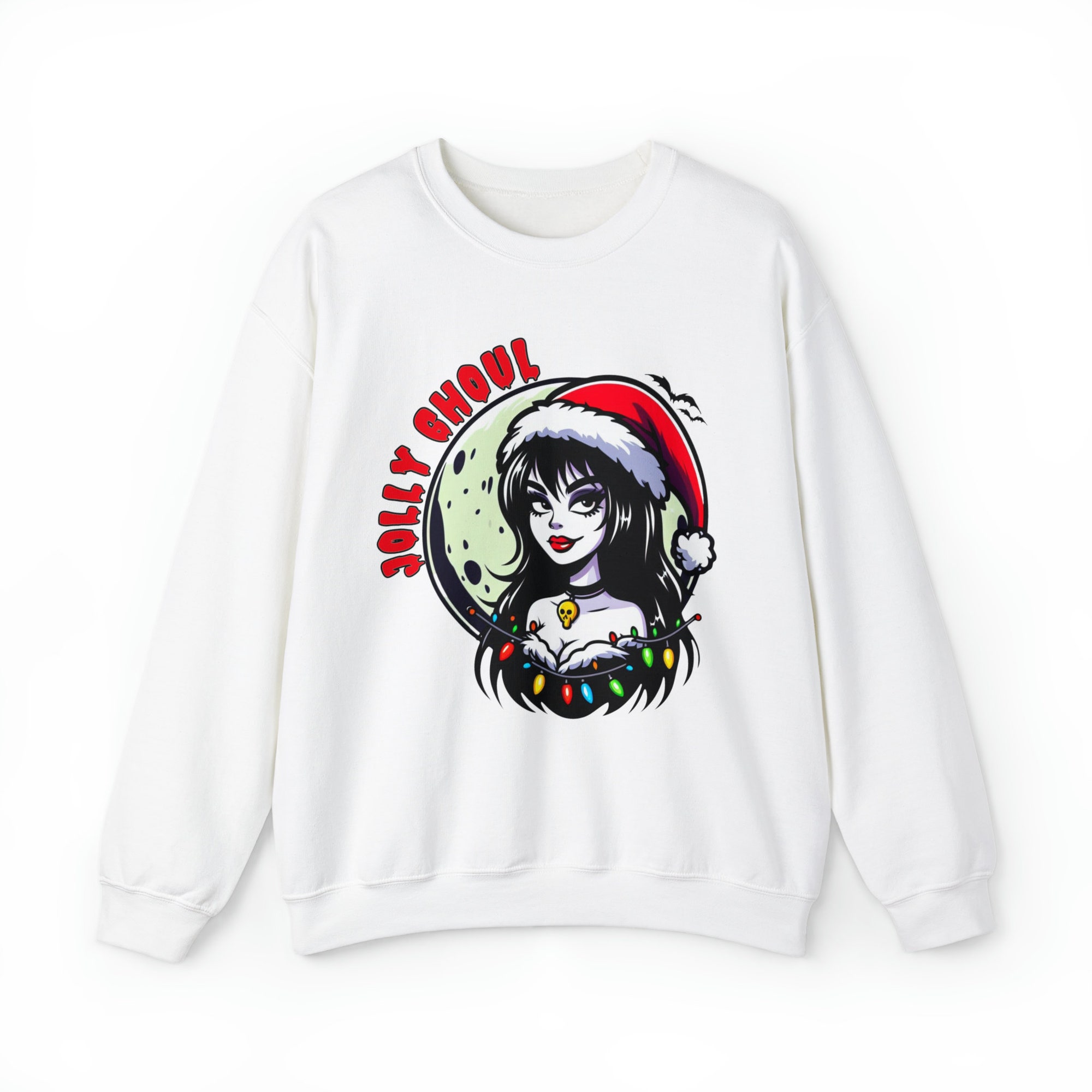 il_2000xN.5565479687_dovg.jpg Gothic Jolly Ghoul Christmas Sweatshirt, Holiday Sweatshirt, Goth Christmas, Alt Christmas, Dark Christmas, Christmas Crewneck, Creepie Cute