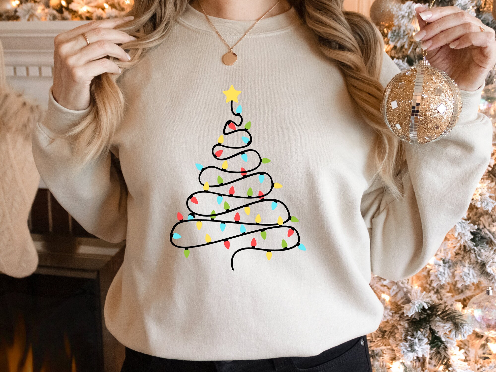 il_2000xN.5574004110_604l-1.jpg Christmas Tree Lights Sweatshirt ,Merry Christmas Lights Hoodie, Christmas Lights Sweatshirt, Christmas Tree Tee, Cute Christmas Sweatshirt