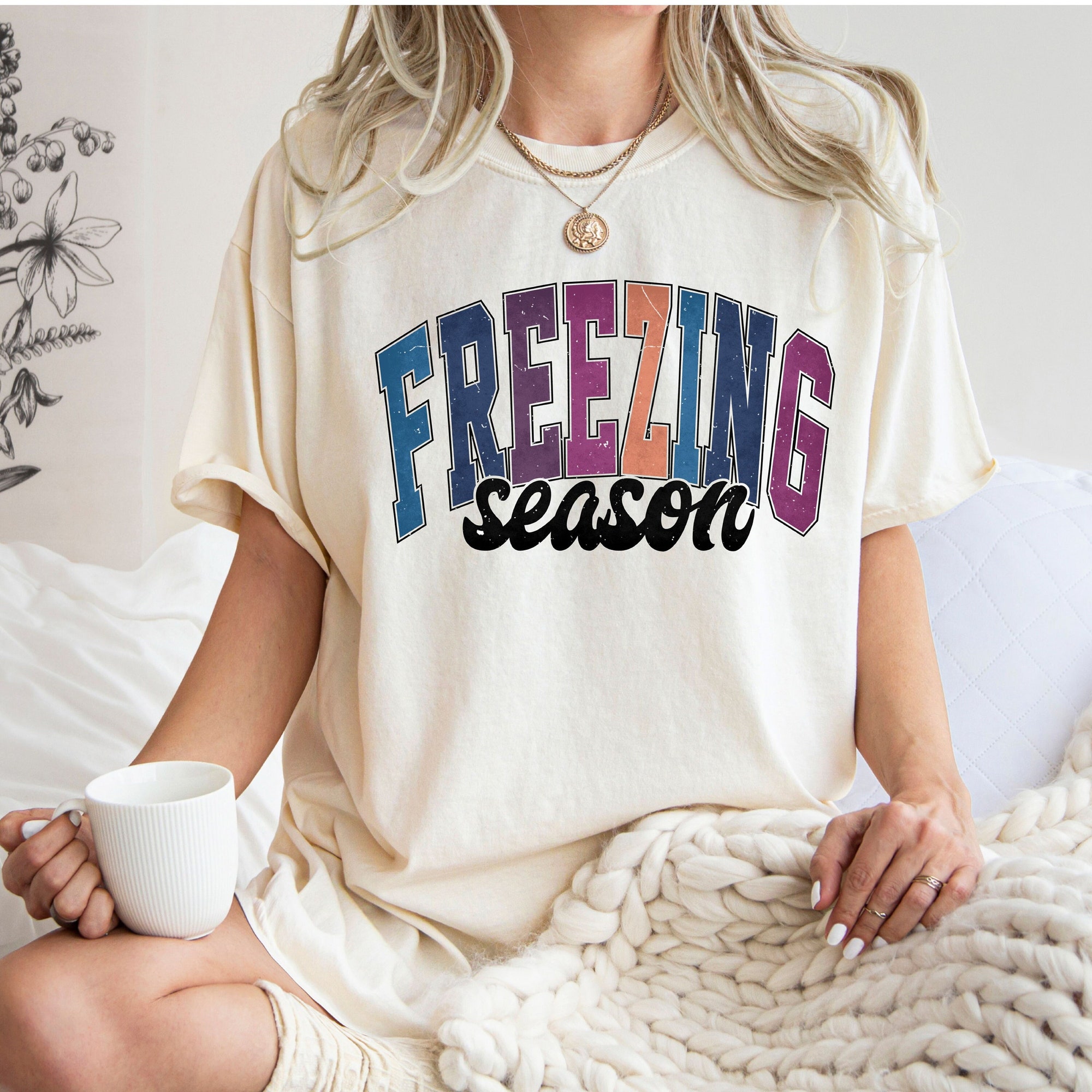 Comfort Colors® Freezing Season Shirt, Holiday Season Shirt, Womens Holiday Shirt, Freezing Cold Shirt, Christmas Gift, Christmas Shirt
