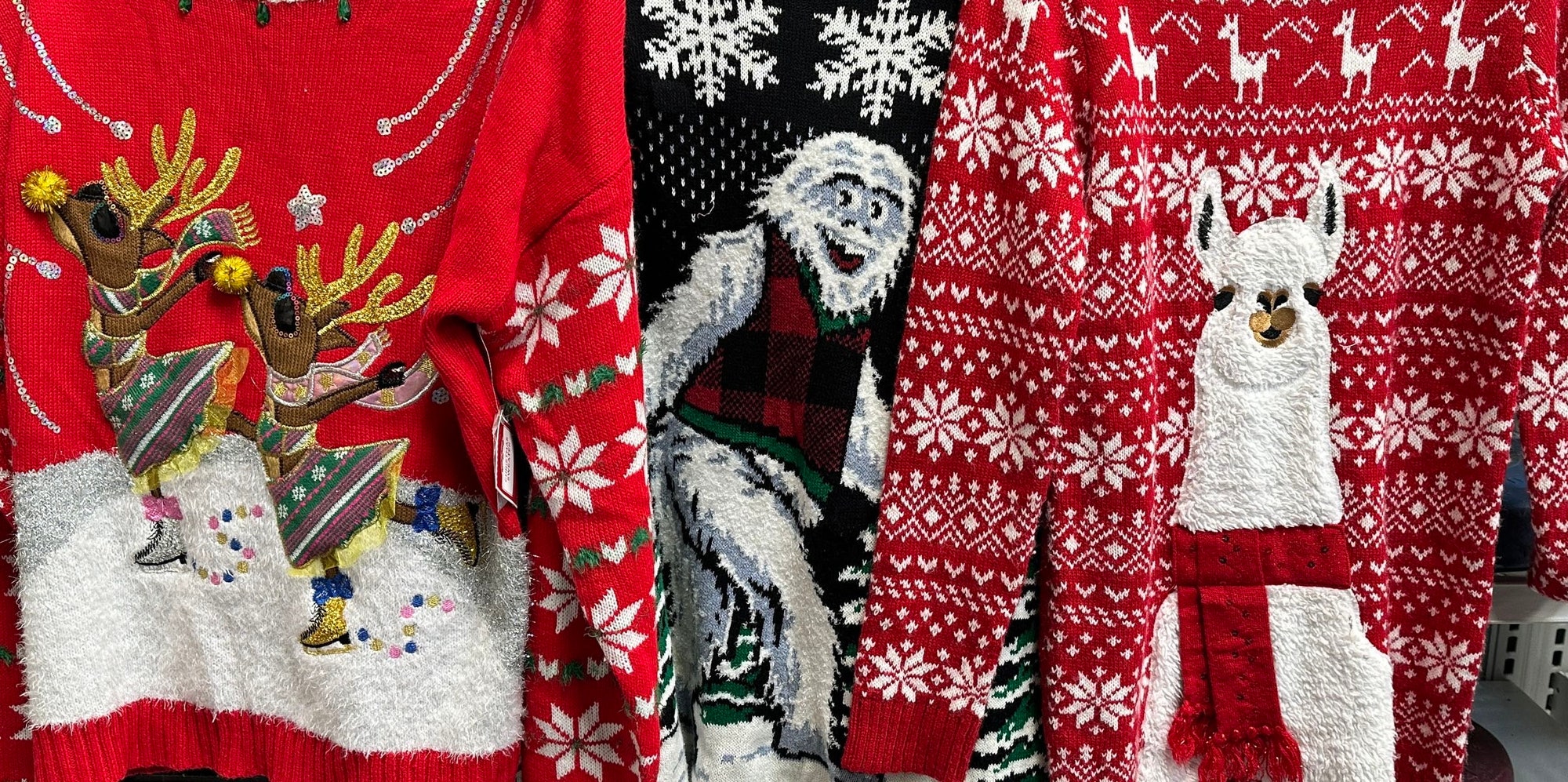 il_2000xN.5585051715_2rxy.jpg Women’s Ugly Christmas Sweater Holiday Sweater Thrift Box Winter Ugly Grandma Christmas Bundle Second Hand Sustainable Sweater Grandma