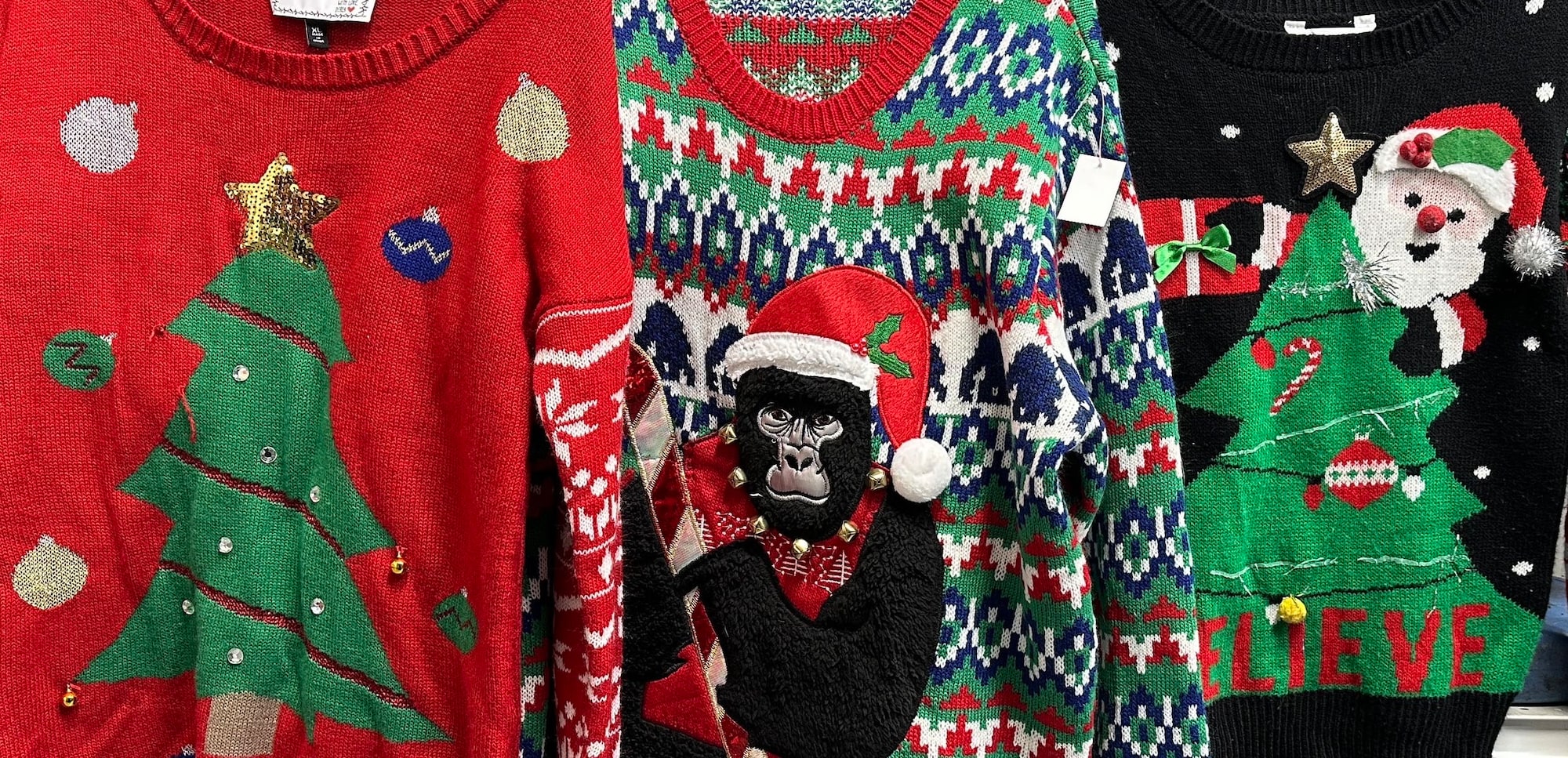 il_2000xN.5585053043_2ycn.jpg Women’s Ugly Christmas Sweater Holiday Sweater Thrift Box Winter Ugly Grandma Christmas Bundle Second Hand Sustainable Sweater Grandma