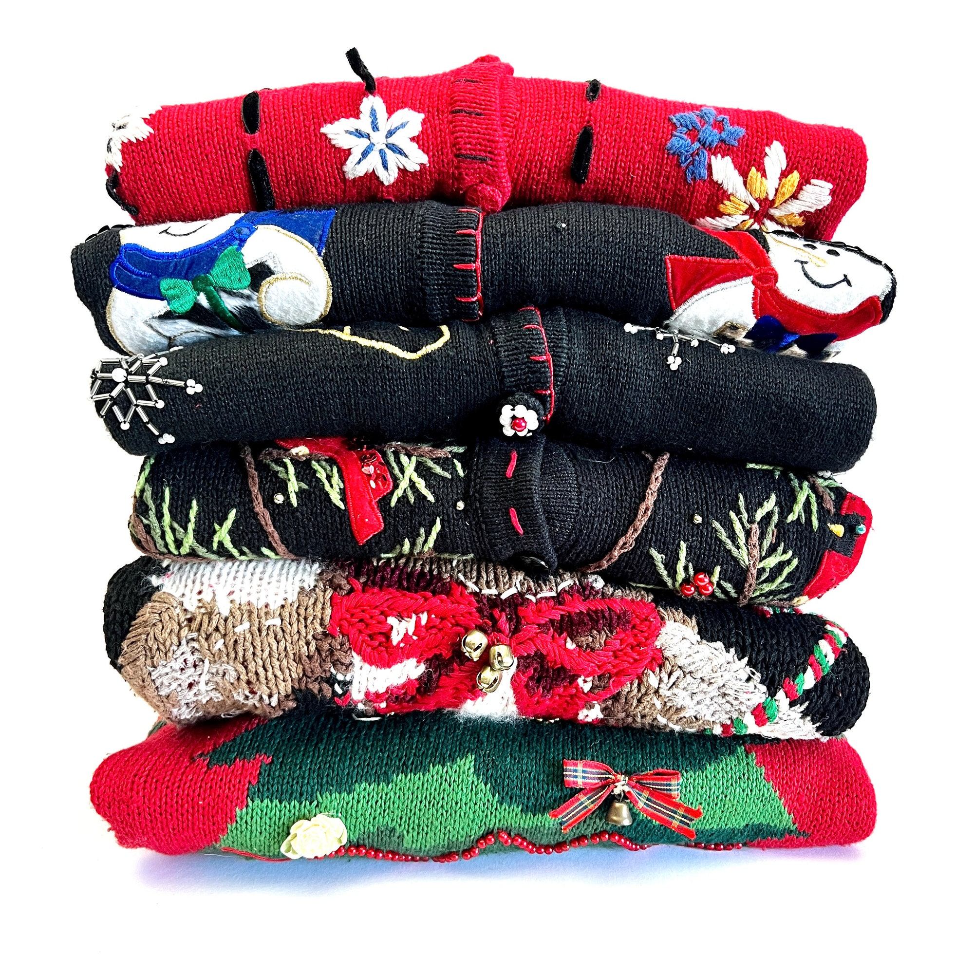 Vintage Ugly Christmas Sweater: Festive Holiday Cardigan or Vest – You Choose