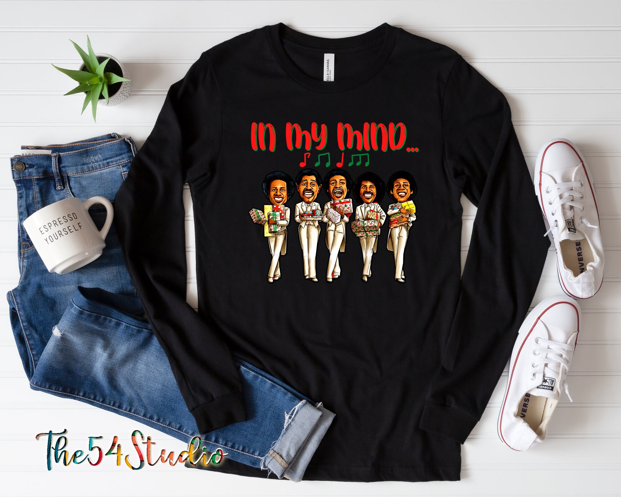In my mind Long sleeves T-shirt, Temptation “In My Mind” Black Family Matching Funny Christmas plus size