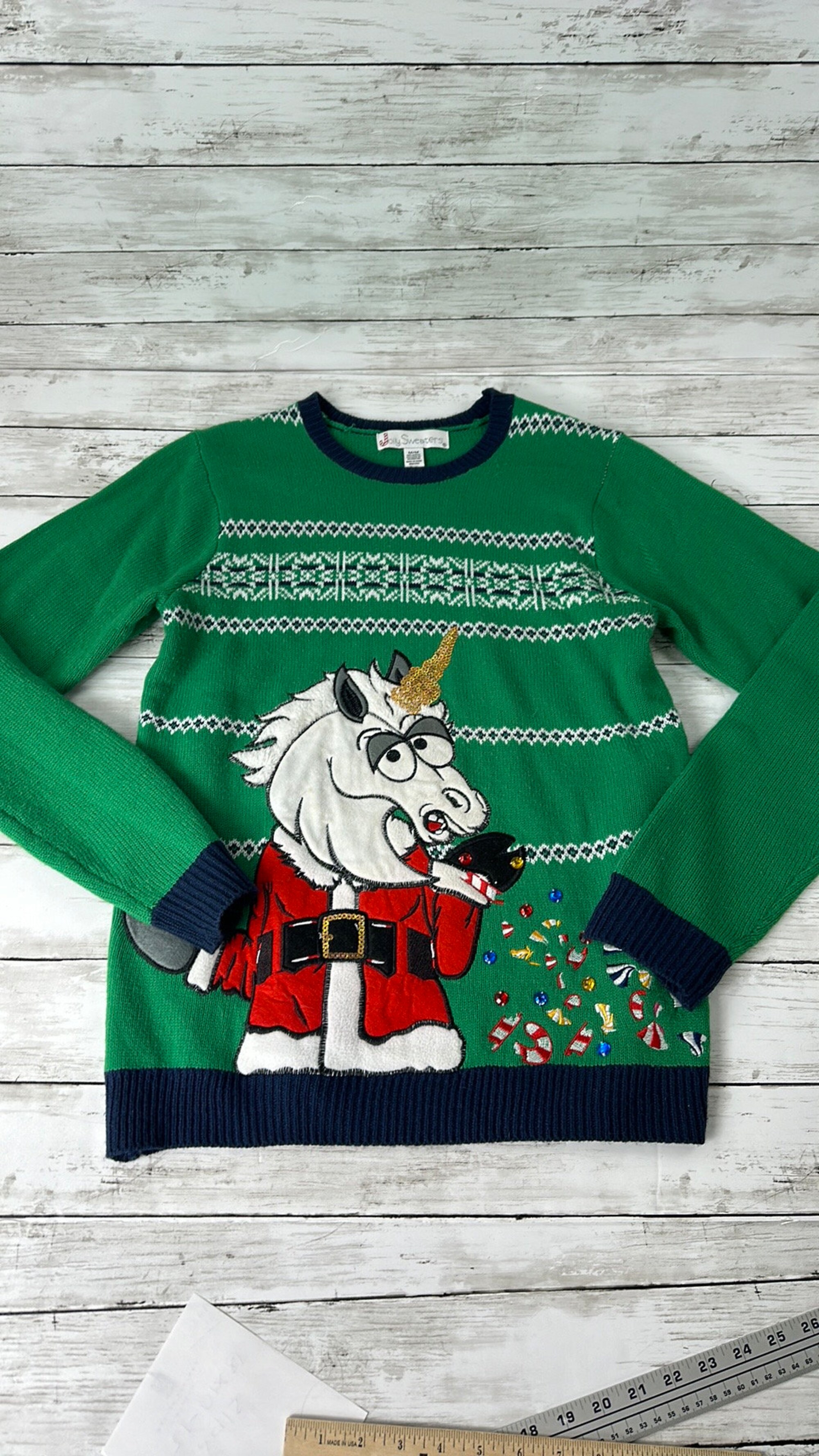 Ugly Christmas Sweater UNICORN SZ M