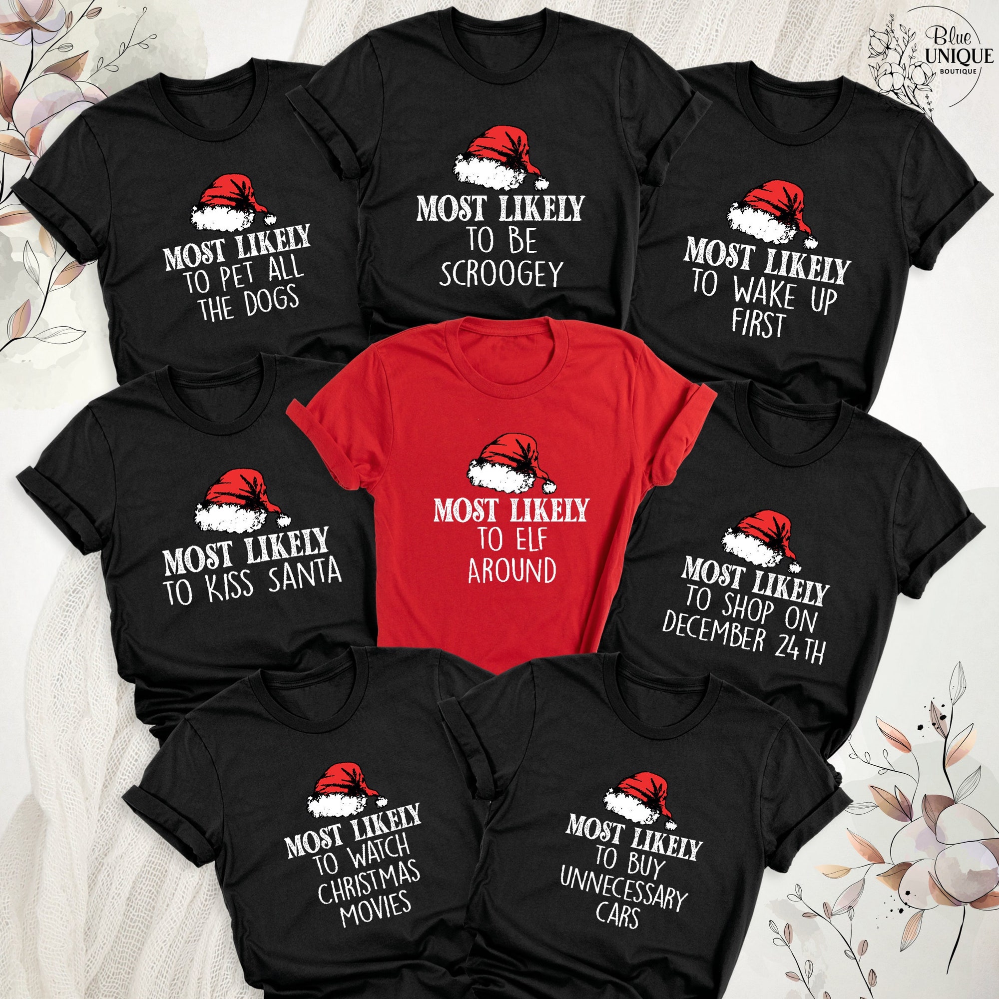 Family Matching Christmas Tee Shirt T-Shirt, Most Likely To Shirts, Funny Christmas T-Shirts, Christmas Tee T-Shirt, Matching Christmas Tee