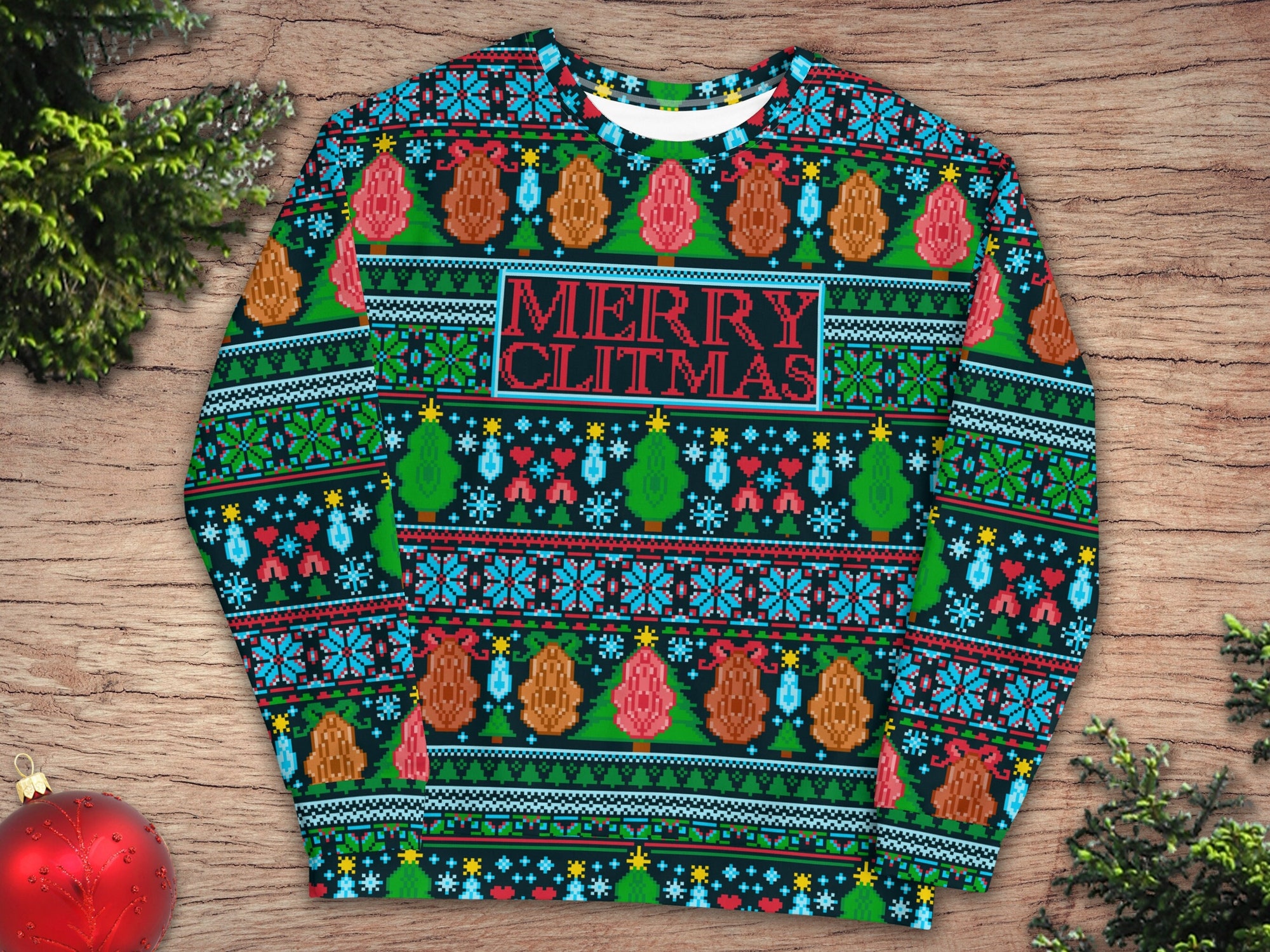 Merry Clitmas Ugly Christmas Sweater | Ugly Christmas Sweater Meme |  Funny Christmas Party Sweater | Naughty Christmas Sweater