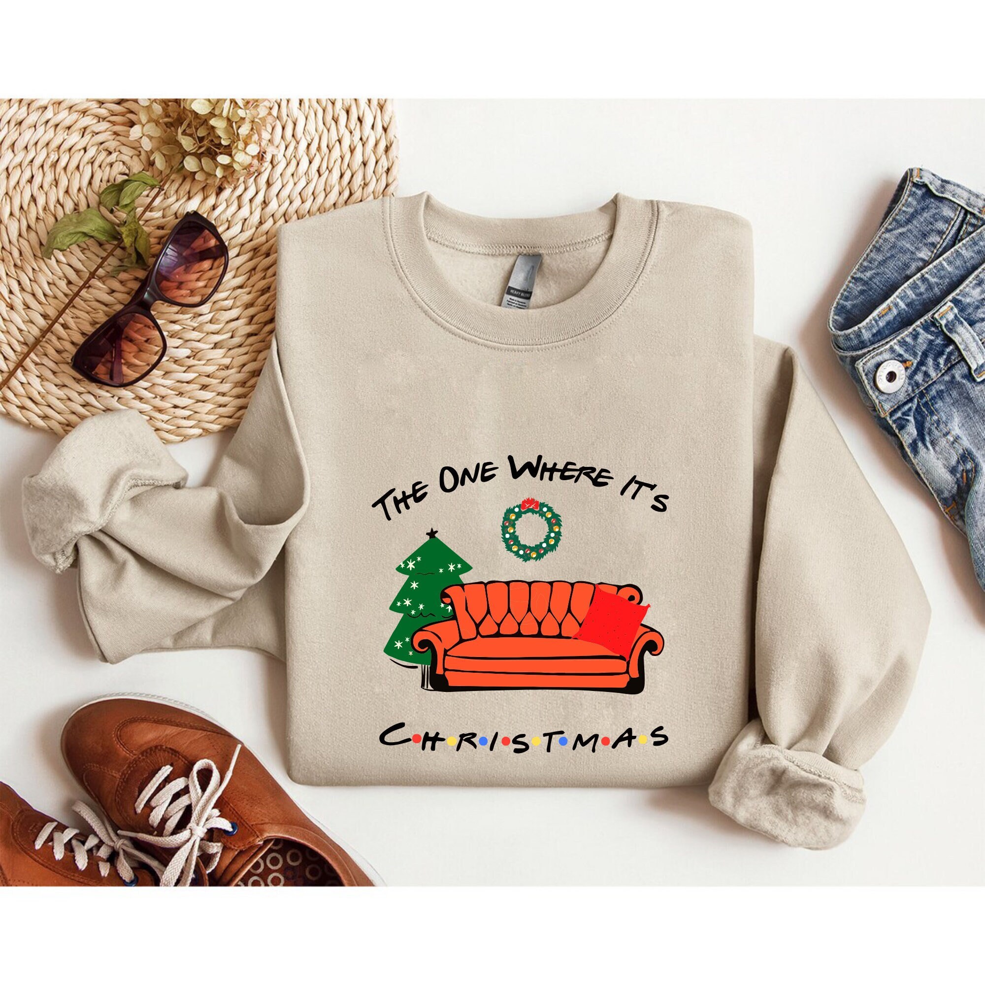 The One Where It’s Christmas Shirt, Christmas Movies Characters Shirt, Christmas Movie Sweatshirt, Vintage Movie ,Winter Christmas Tee, gift