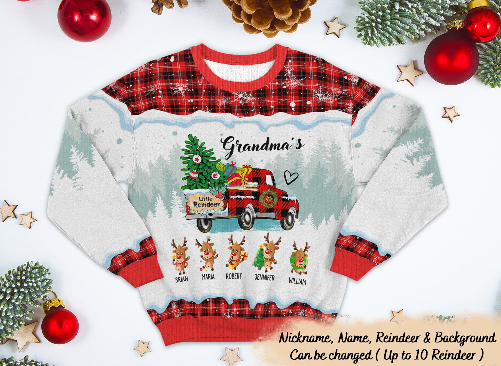 il_2000xN.6162559702_kofg-1.jpg Personalized Christmas Grandma's Little Reindeer Ugly Sweater - Christmas Gift For Mom, Dad, Grandparents - Custom Ugly Sweater Family