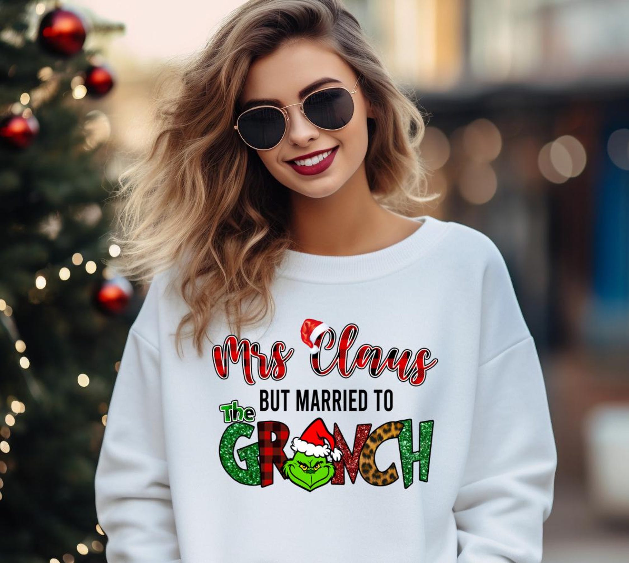 Mrs Claus But married to the GRINCH, Grinch Christmas Sweatshirt