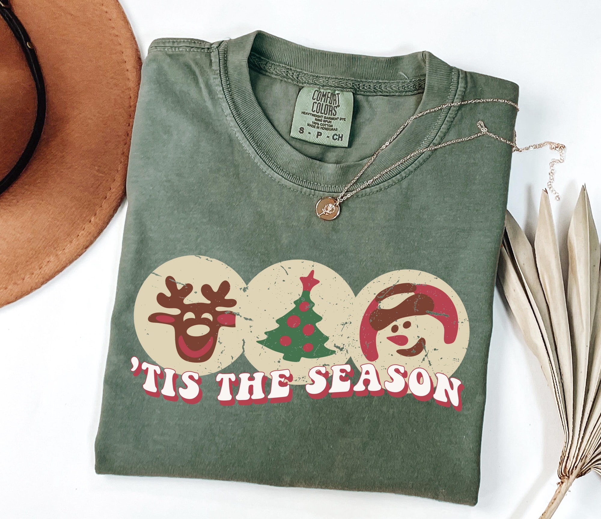 Comfort Colors® Tis The Season Christmas Shirt, Christmas Tis The Season Shirt, Christmas Tree Shirt, Retro Christmas Shirt Gift, Xmas Gift