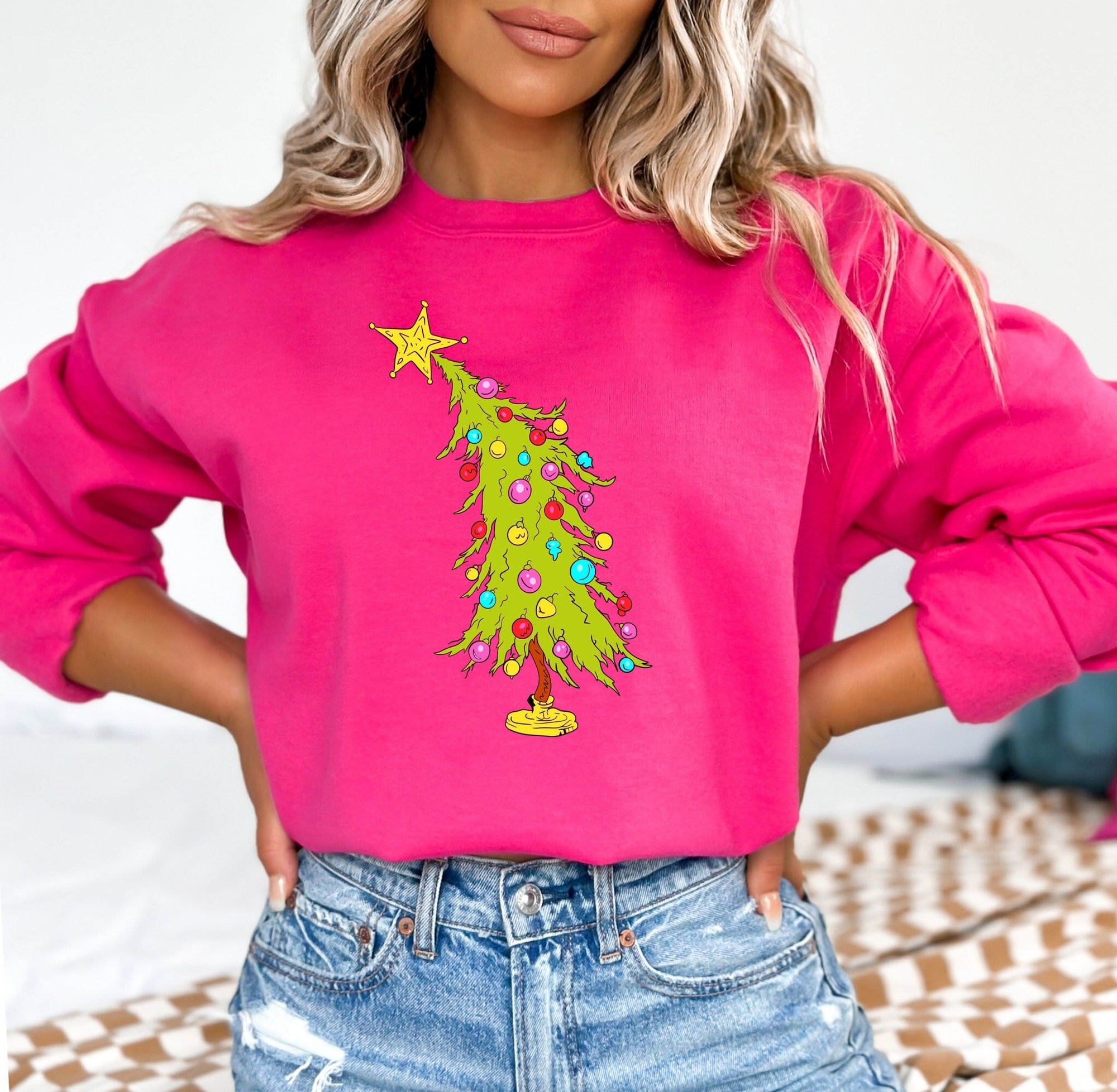 Whimsical Christmas Tree Shirt, Christmas Tree Sweatshirt, Whimsical Tree, Trendy Christmas Tree Sweatshirt, Christmas Lights Tree