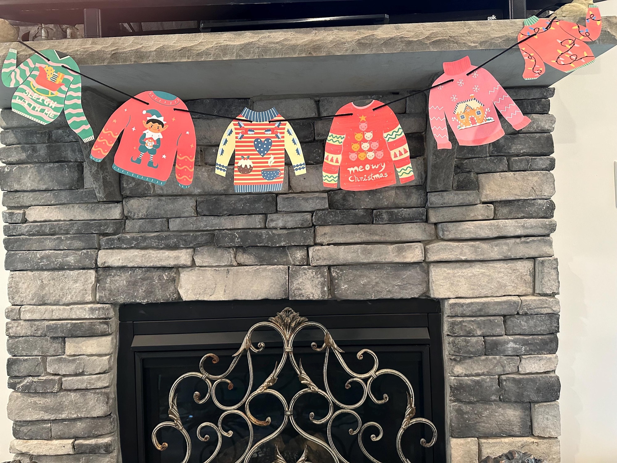 Ugly sweater party Christmas tree garland holiday party funny sweaters  clothesline garland