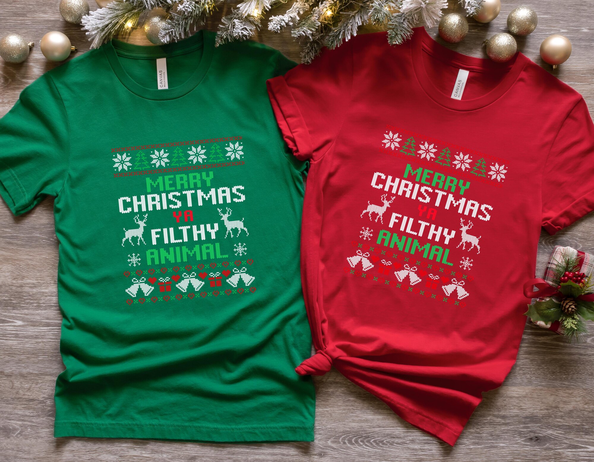 il_2000xN.6271270053_osty-1.jpg Merry Christmas Ya Filthy Animal Sweatshirt: Ugly Xmas Crewneck