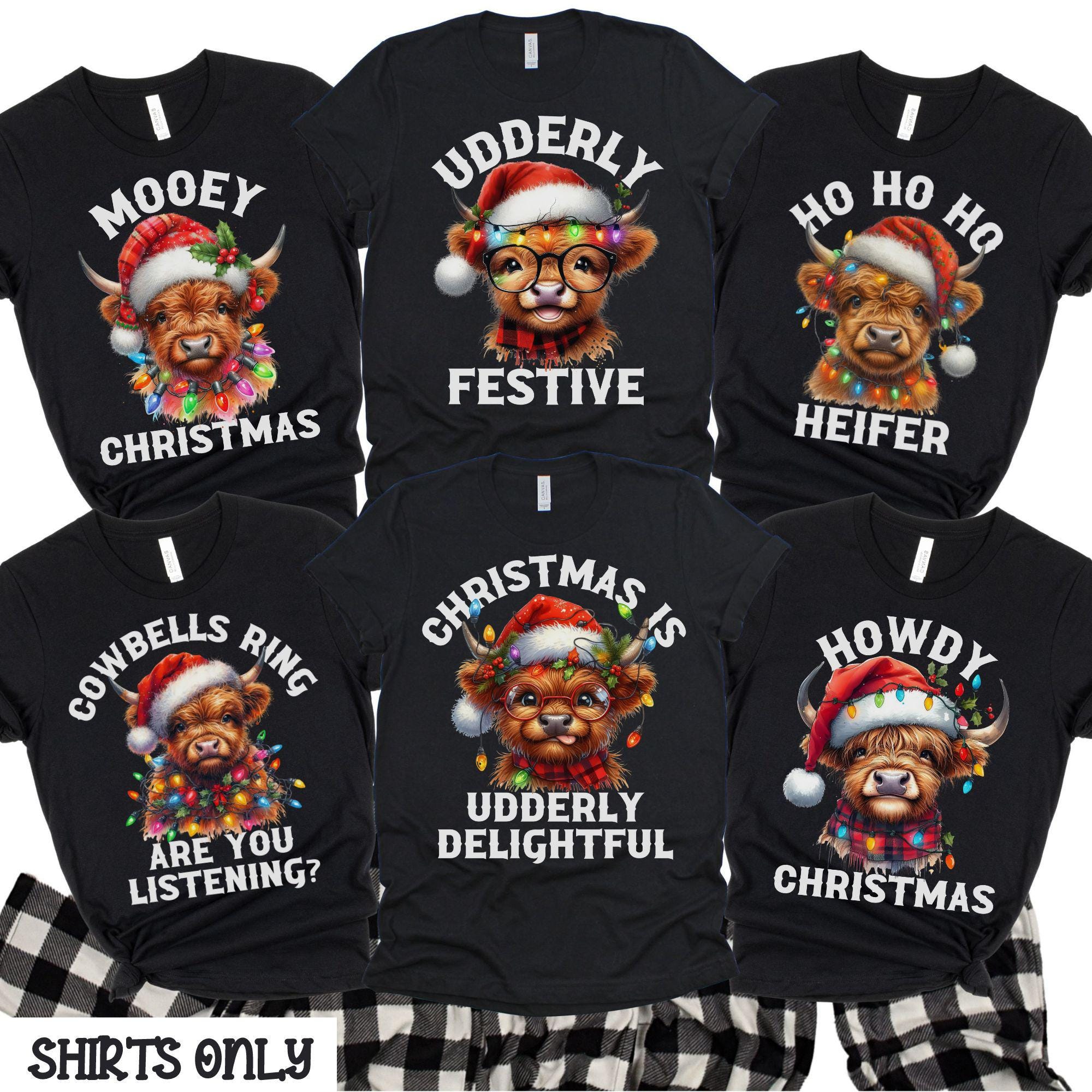 Matching Family Christmas Shirts, Highland Cows Christmas, Family Christmas Shirts, Funny Highland Cow Shirts, Matching Christmas, Group