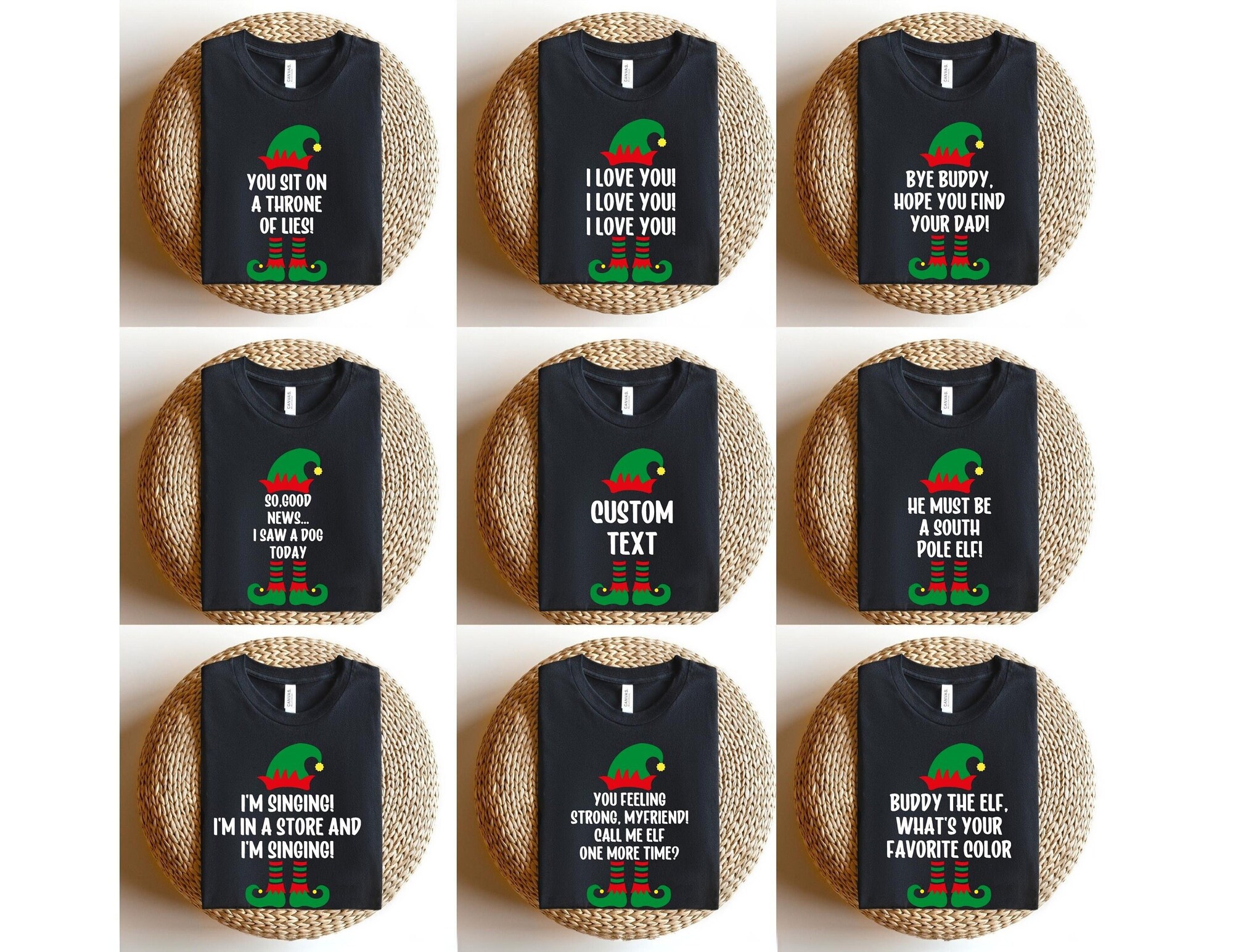 Personalized Buddy Elf Shirt – Custom Christmas Tee for Family – Matching Elf Shirts for Kids and Adults – Festive Christmas Outfit