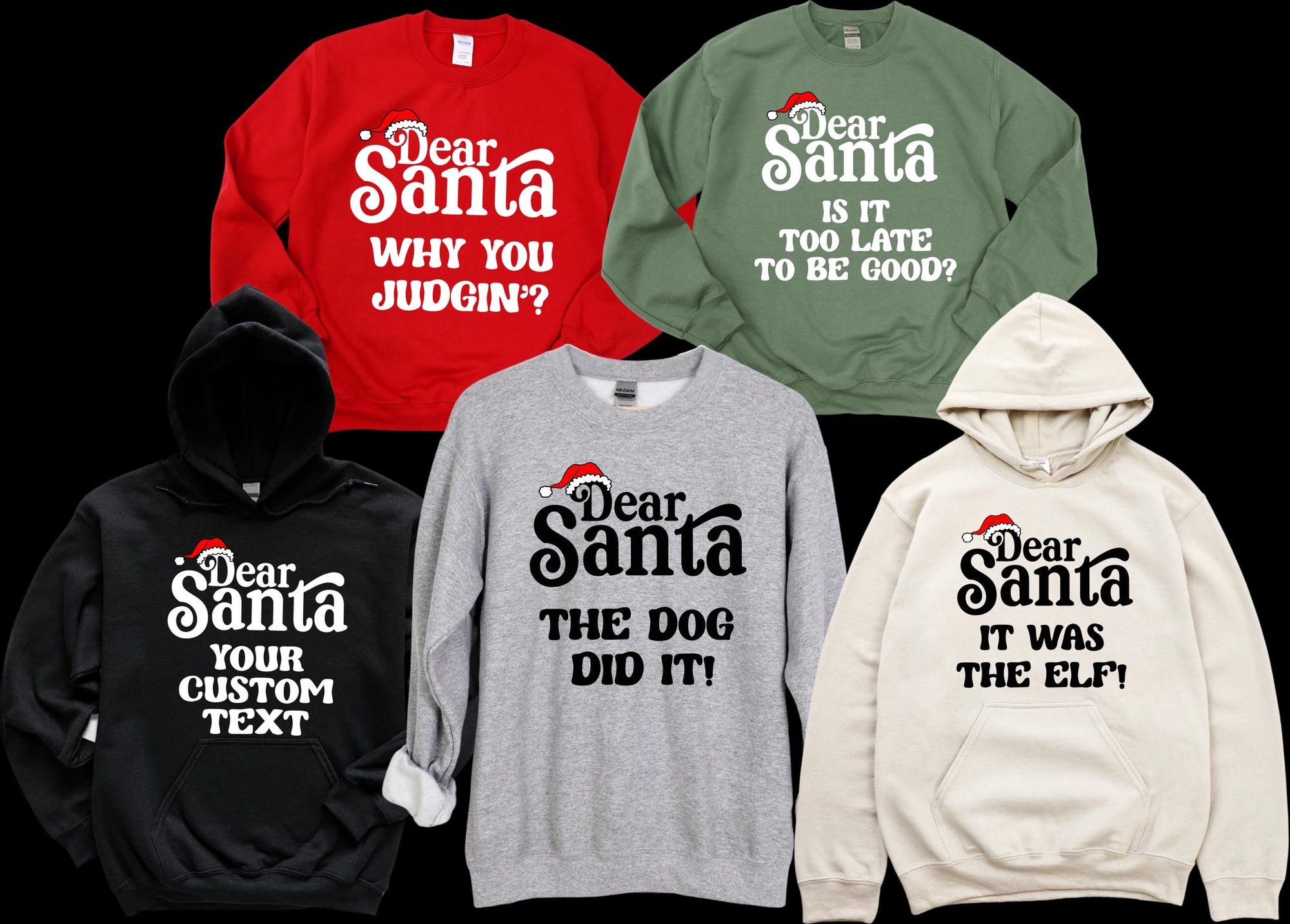 Dear Santa CUSTOM Christmas Sweatshirt, Family Matching Sweatshirts,Christmas Funny Hoodie,Funny Christmas Tee,Sarcastic Quotes Long Sleeves