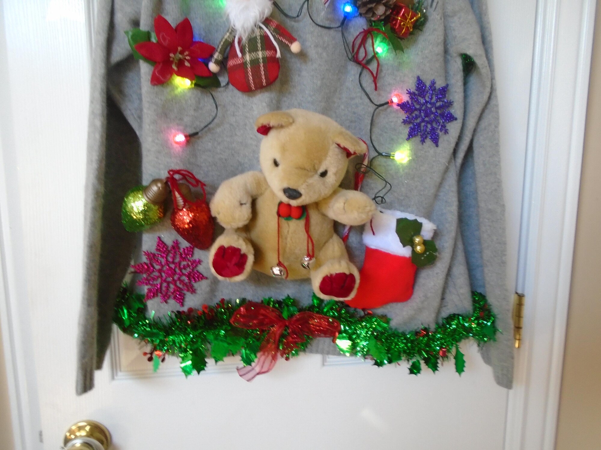 il_2000xN.6293640892_3ztg.jpg Ugly Christmas Sweater Ugly Tacky Xmas sweater size XL ugly Christmas sweater parties Lights up NEW Free Ship