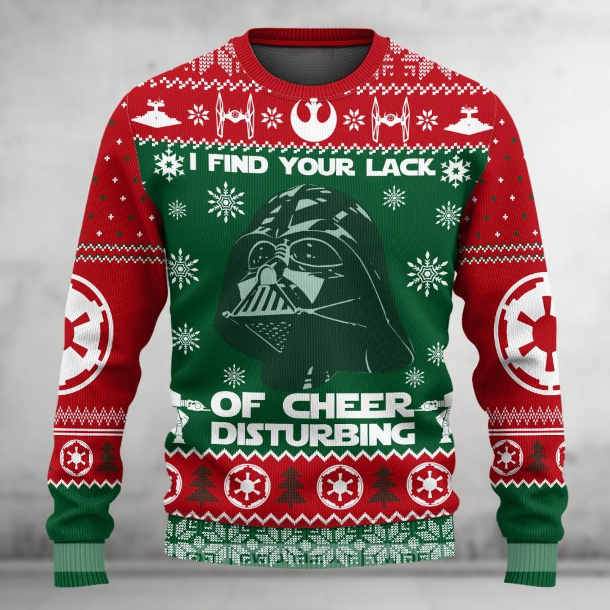 Christmas Darth Vader Ugly Sweater, Star Wars Xmas Sweater, I Find Your Lack Of Cheer Disturbing Sweater,Disney Movie Sweater Men Women