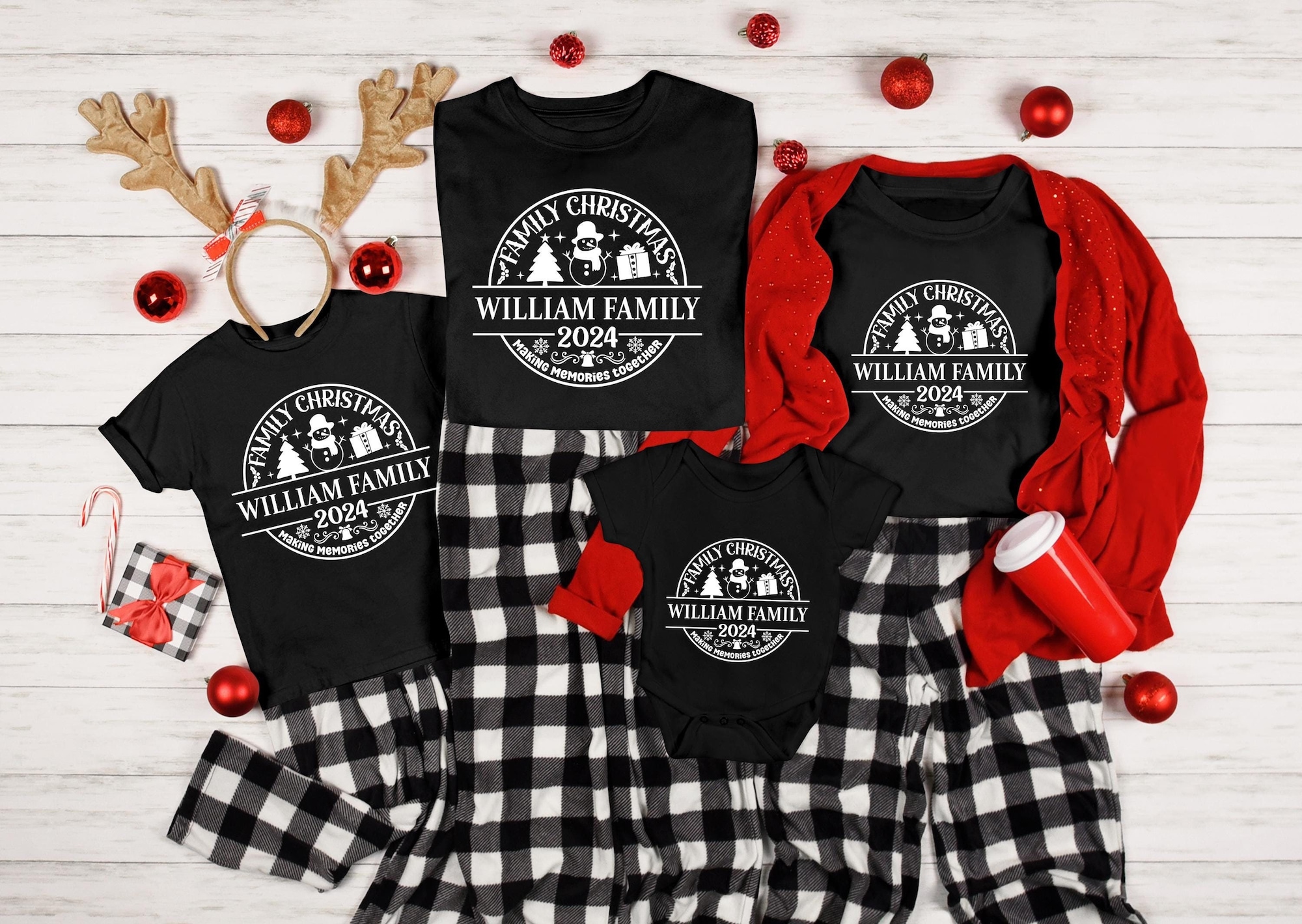 Custom Family Christmas Shirt, Custom Family Name Christmas Matching Shirt, Matching Family Christmas Tshirts, Making Memories Together Tee