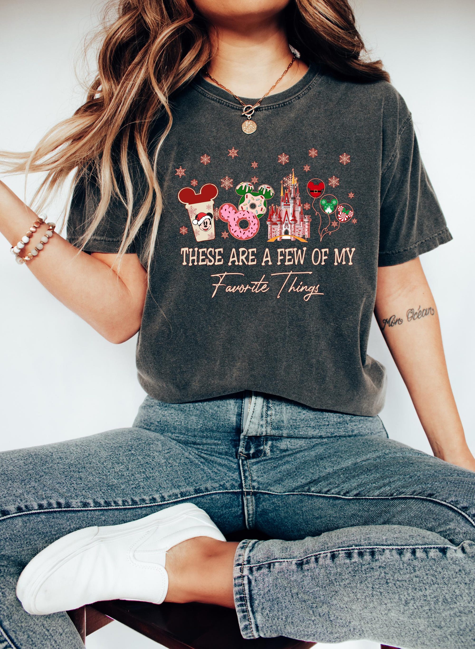 il_2000xN.6304246196_lmdz.jpg These Are a Few of my Favorite Things Disney Christmas Sweatshirt, Disney Snacks Shirt, Christmas Castle Shirt, Disney Castle Tee, Xmas Gift
