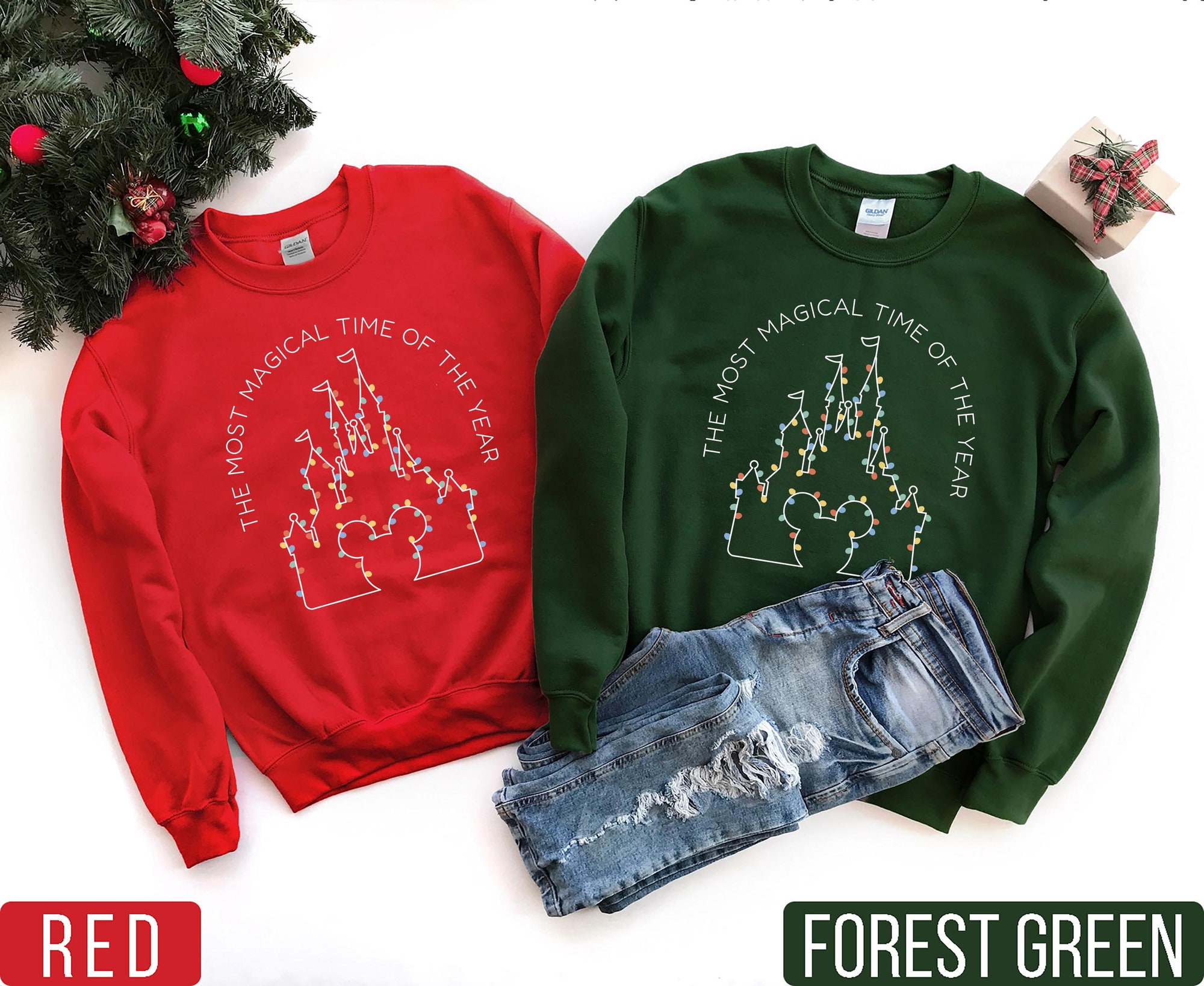 The Most Magical Time of The Year Sweatshirt, Disney Christmas Sweatshirt, Disney Castle Shirt, Mickey Christmas Sweatshirt, Xmas Sweatshirt