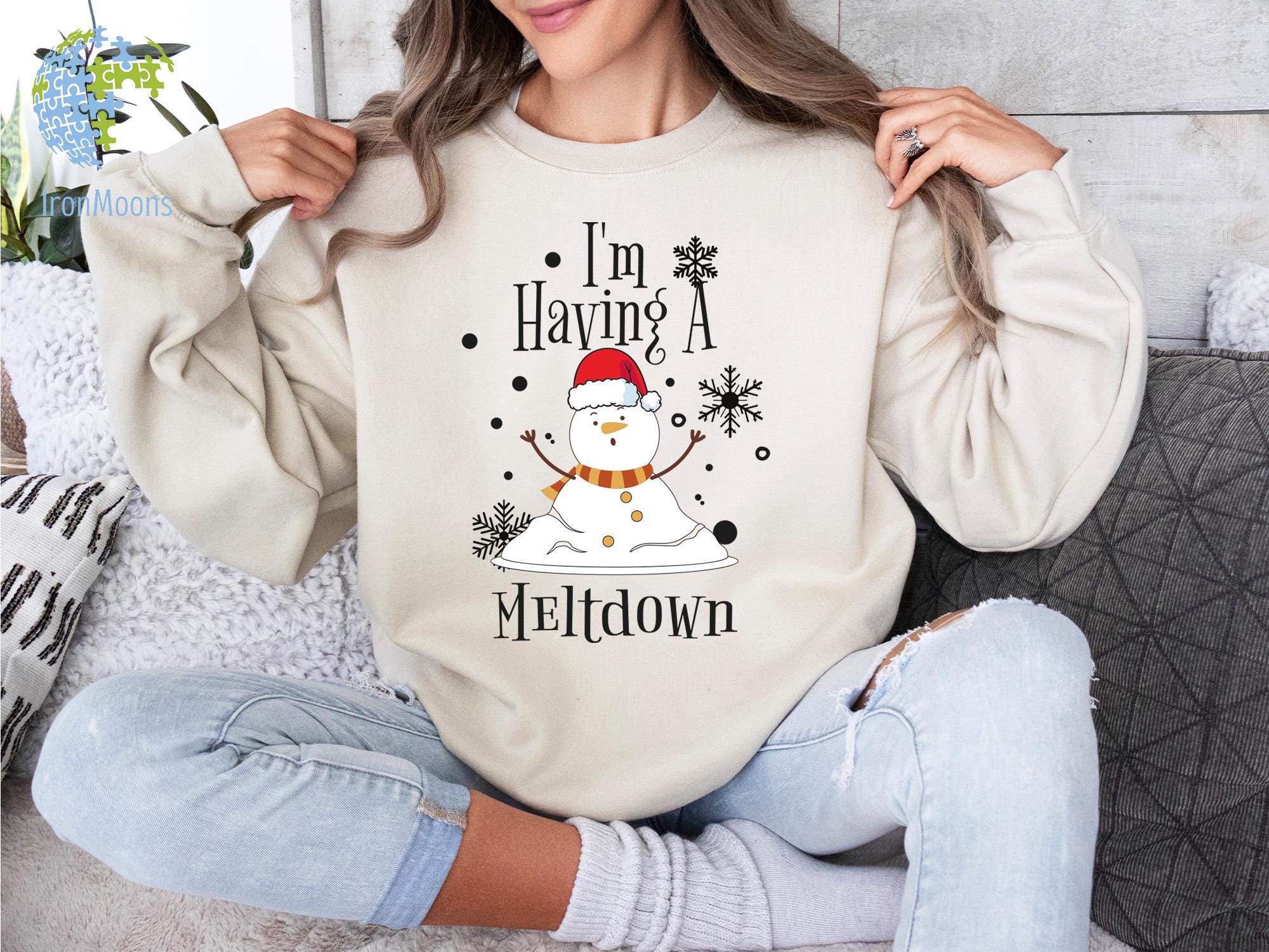 il_2000xN.6304636736_bn4h-1.jpg I'm Having A Meltdown Sweatshirt, Snowman Sweatshirt, Winter Season Hoodie, Winter Sweatshirt, Funny Winter Sweatshirt, Mental Health Hoodie