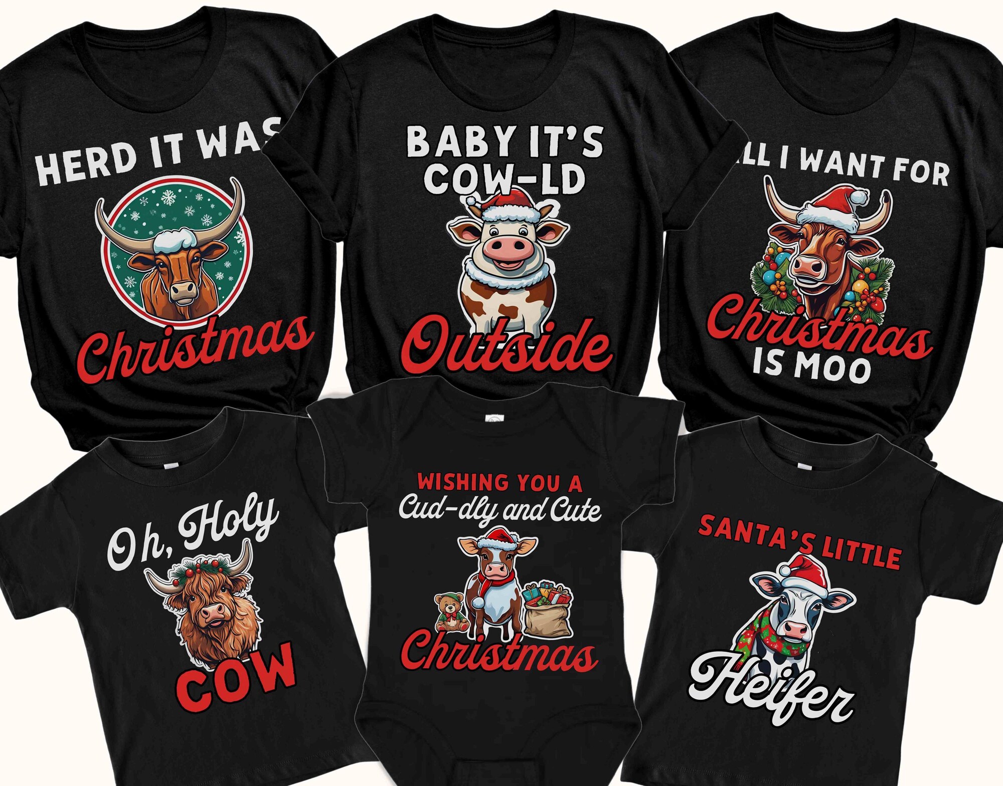 il_2000xN.6306255376_mnb4.jpg Christmas Cow Shirts Family Christmas Shirts Matching Christmas Shirts Funny Christmas Shirts Matching Shirts Farm Christmas Puns