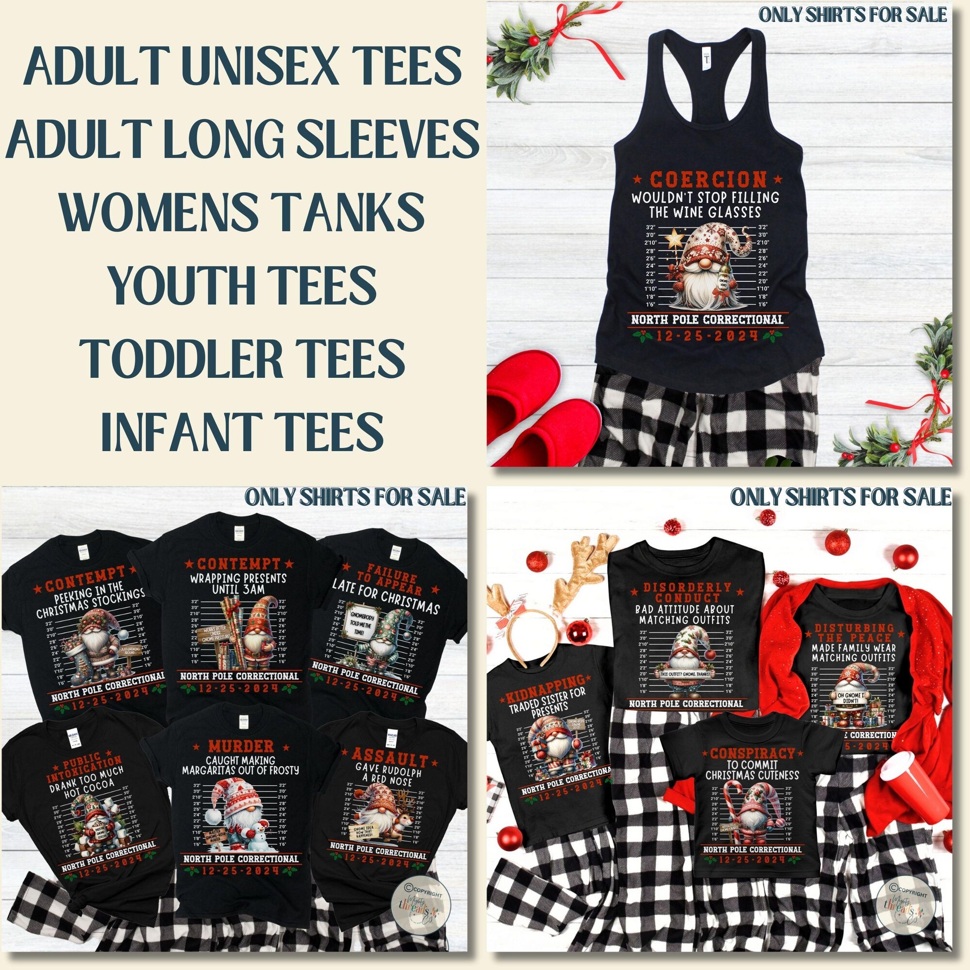 il_2000xN.6309422522_gj30.jpg Family Christmas Gnome Pajamas, Matching Holiday Pajamas for Family, Christmas PJs, Family Christmas Shirts, Funny Christmas Gnome Tee's