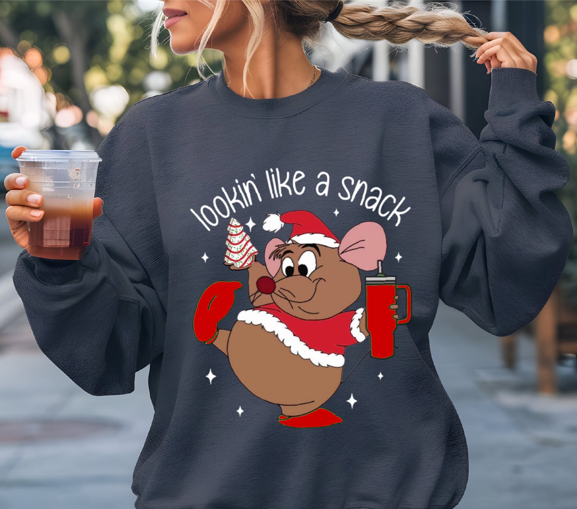 il_2000xN.6310338782_cvgb-1.jpg Cute Gus Gus Sweatshirt, Looking Like A Snack Christmas Sweatshirt, Family Christmas Sweatshirt, Disney Christmas Sweatshirt, CRT093