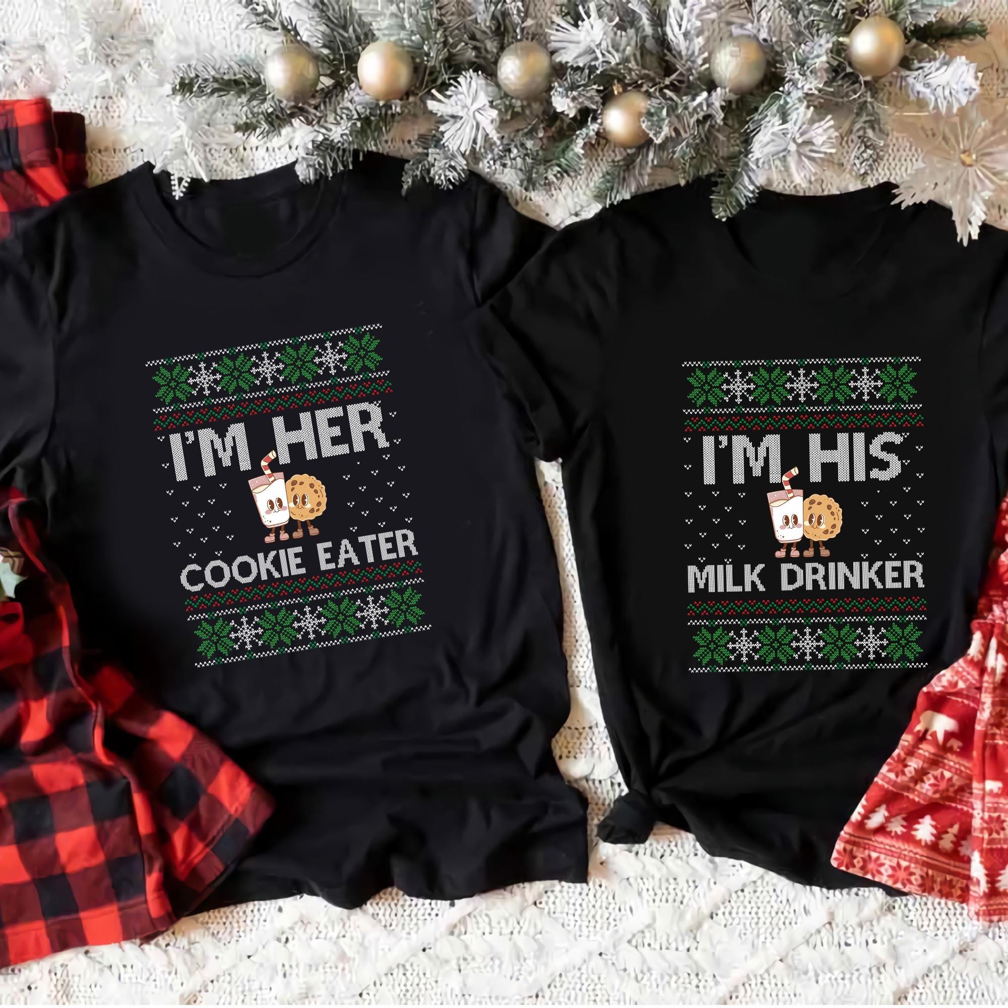 Personalized Couples Christmas Sweatshirt: Funny Matching Xmas Outfits
